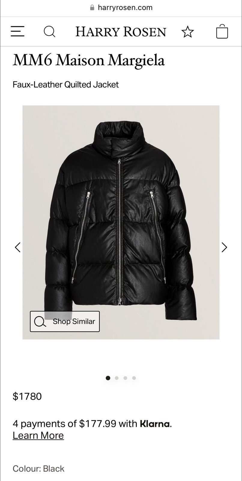 image of Maison Margiela Faux-Leather Quilted Jacket in Black, Men's (Size Large)