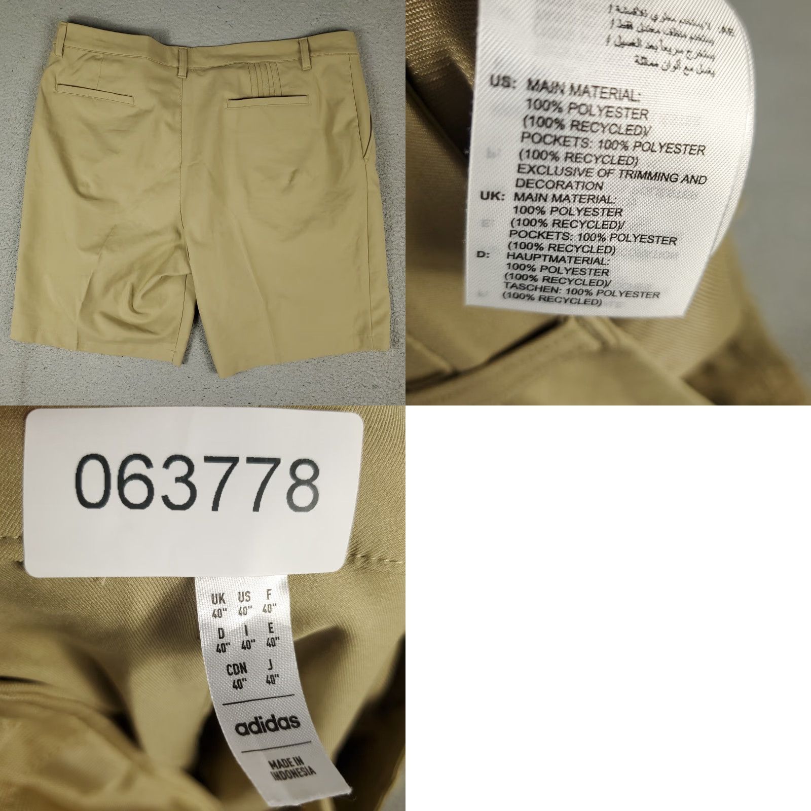 Adidas Adidas Shorts Mens Size 40 Beige Golf Casual Slash Pockets Flat Front Chino Size US 40 / EU 56 - 8 Thumbnail