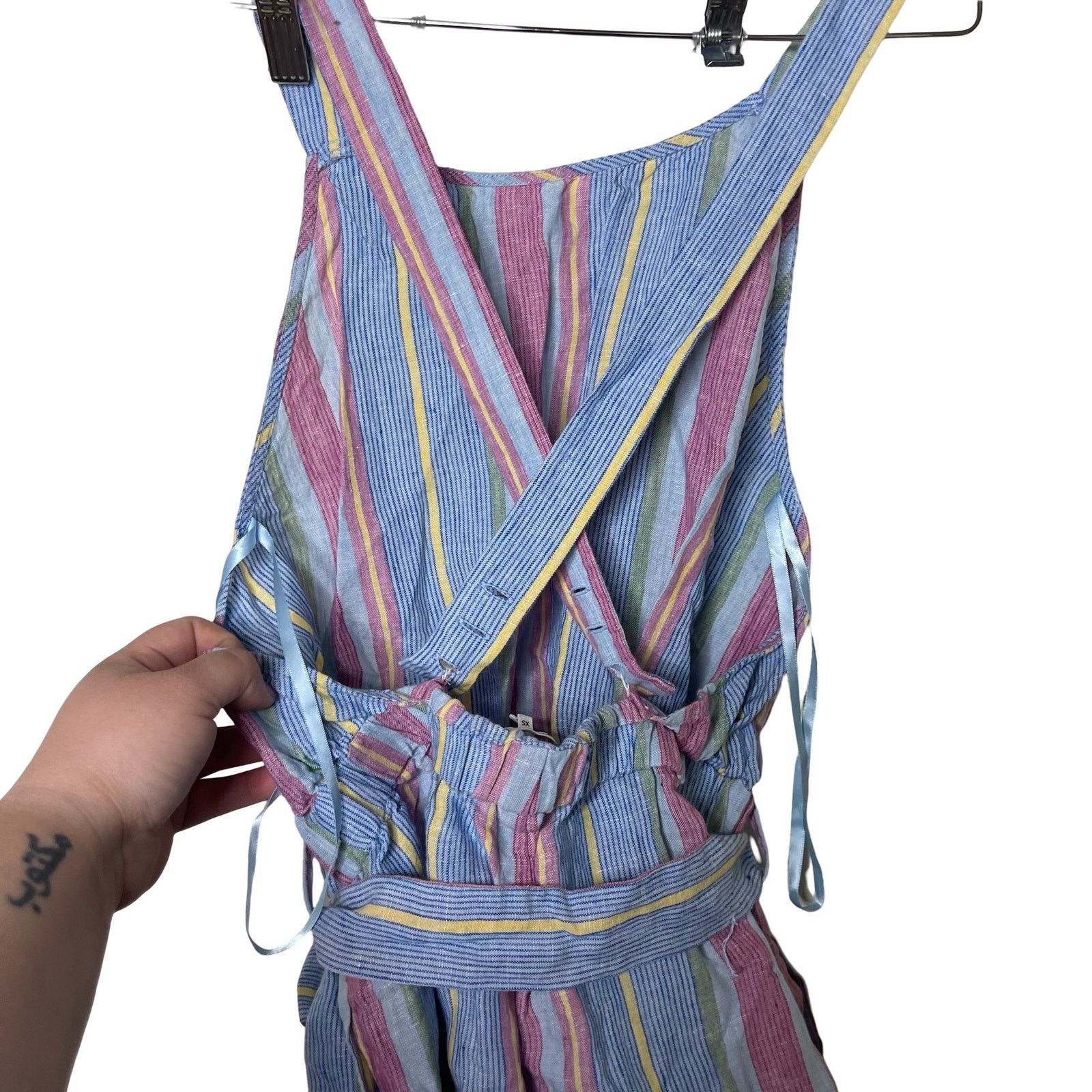 Frame FRAME striped 100% linen romper sz XS Size 24" / US 00 / IT 34 - 6 Thumbnail