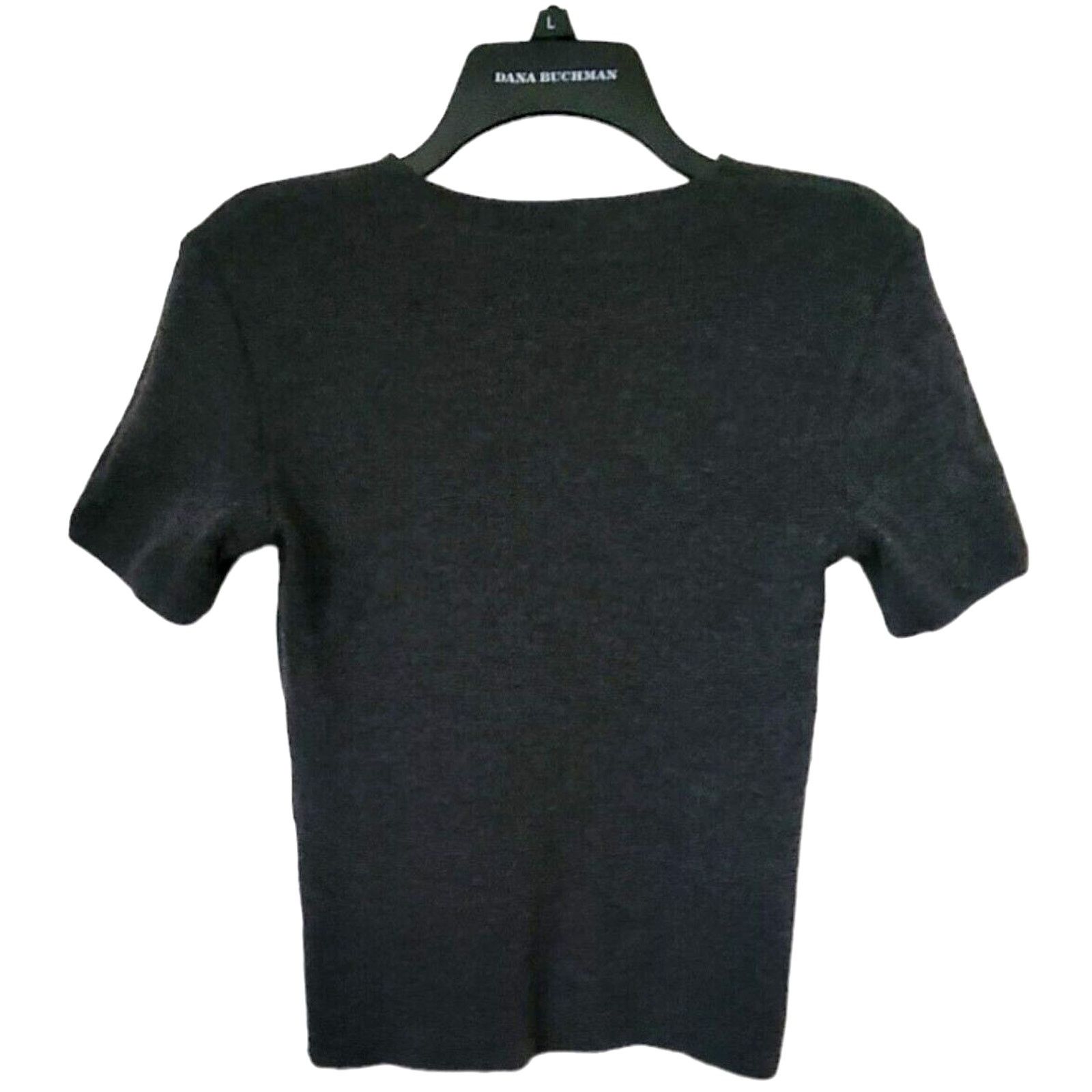 Emporio Armani Emporio Armani Dark Grey Women Ribbed Tee Size EU44 / US 28 Size L / US 10 / IT 46 - 2 Thumbnail