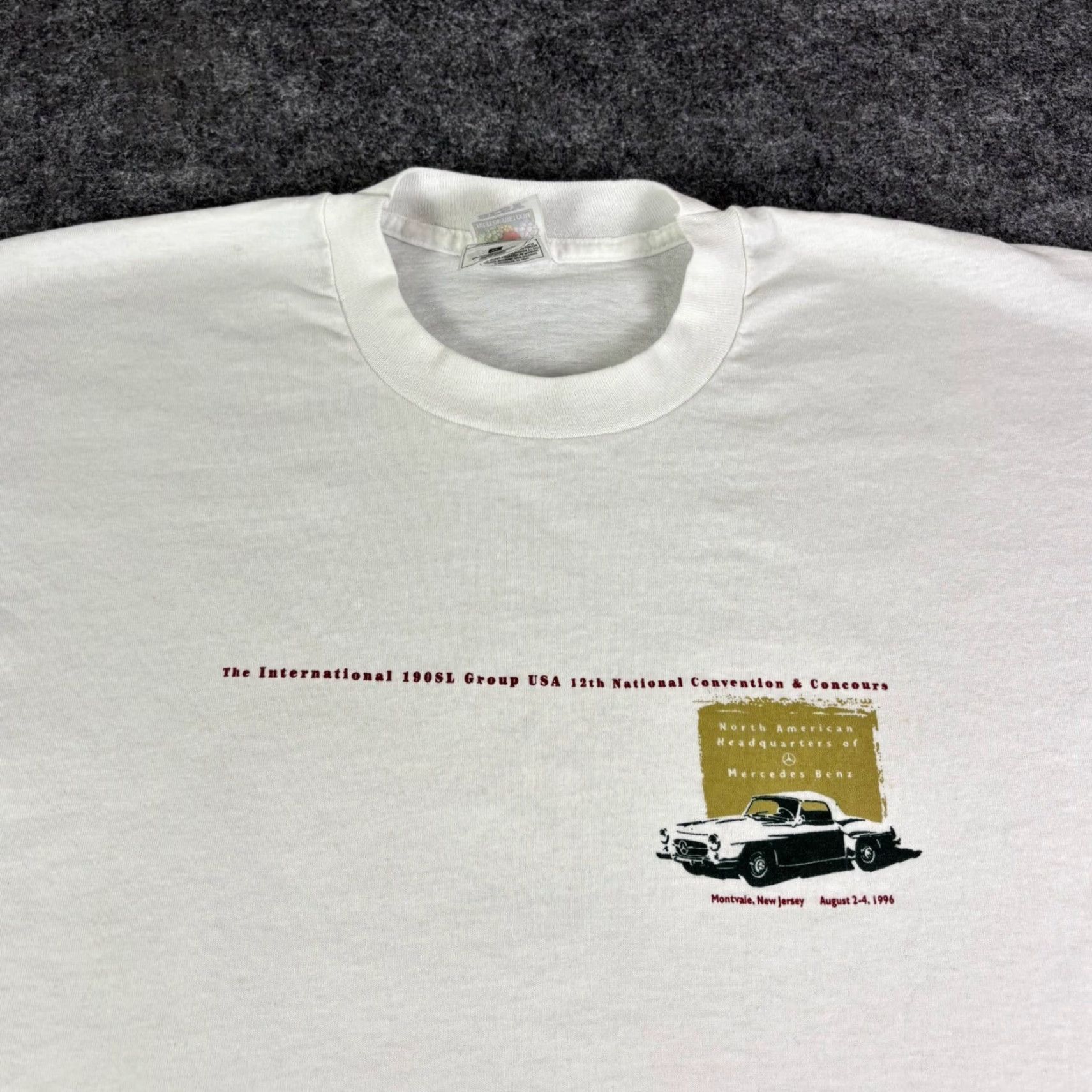 Fruit Of The Loom VINTAGE Mens XL White T Shirt Mercedes Benz Convention 1996 Graphic Tee Size US XL / EU 56 / 4 - 6 Thumbnail
