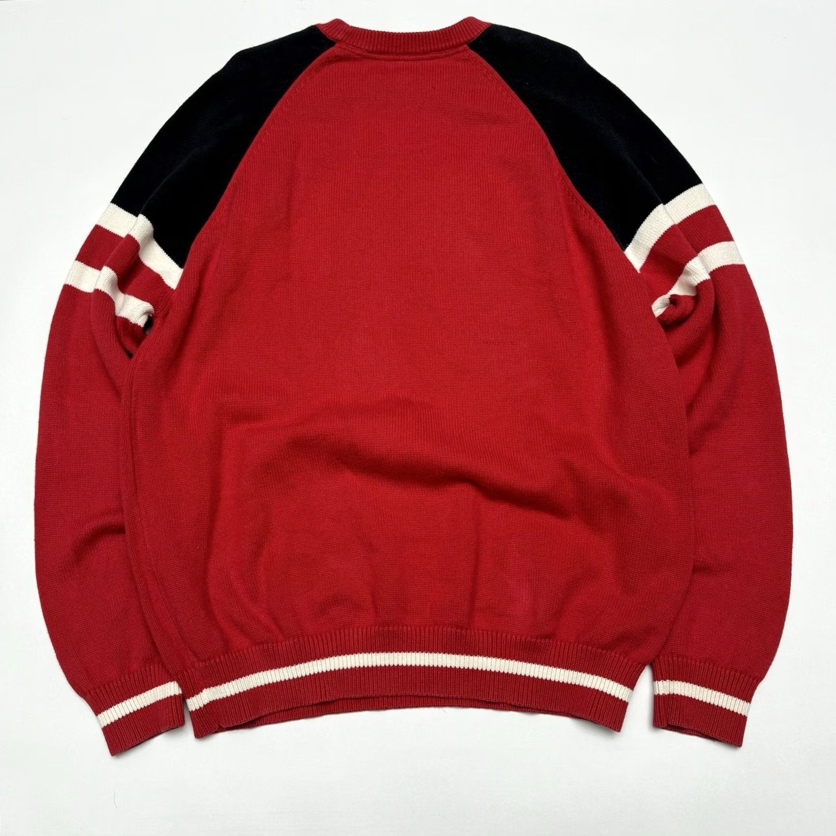 Ecko Unltd. Ecko UNLTD Sweater Mens XL Red Embroidered Patch Striped Crew Neck Pullover Hip Hop 90s 00s Size US XL / EU 56 / 4 - 7 Thumbnail