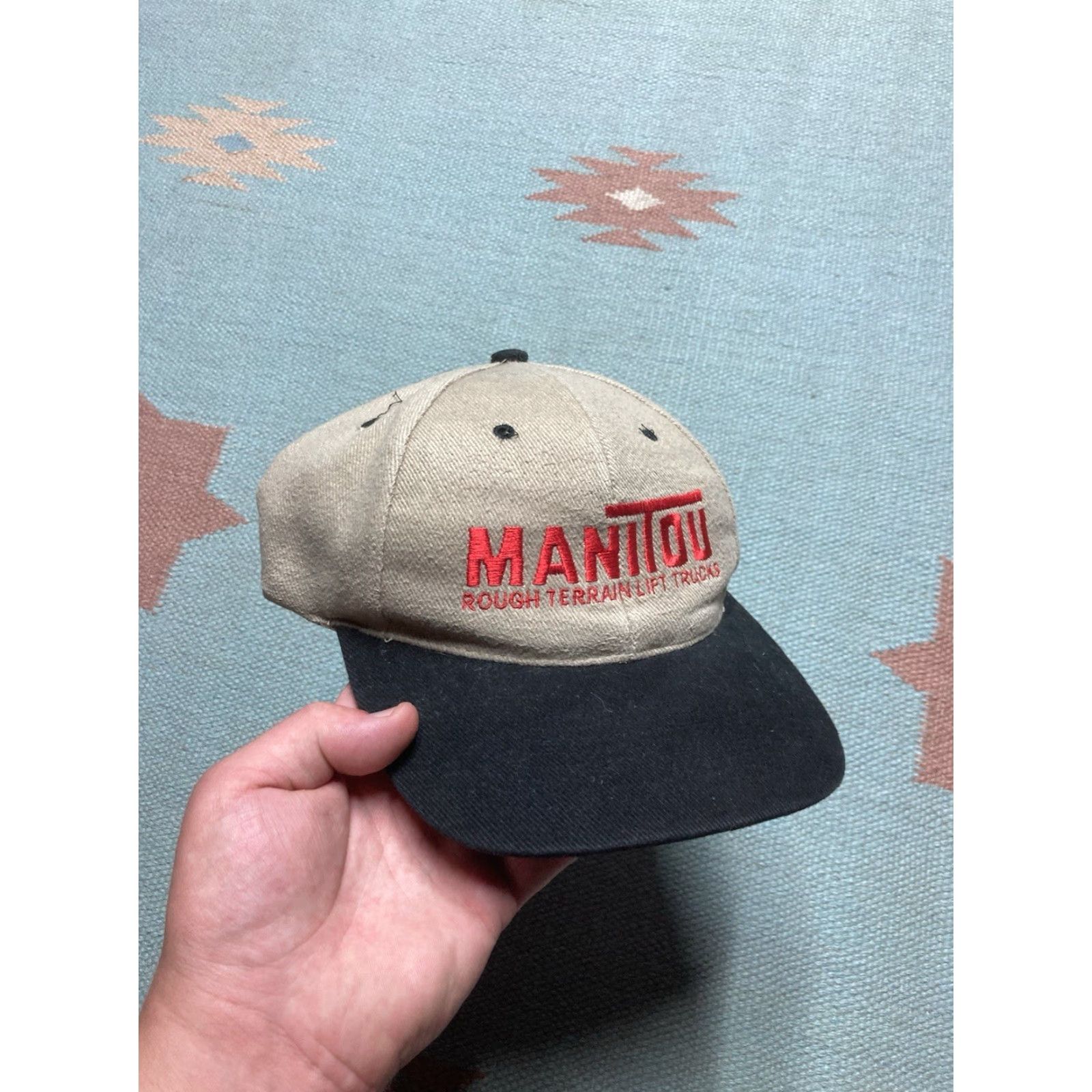 Vintage VINTAGE Manitou Strapback Hat Cap Adjustable Tan Beige Beige Men Adjustable Hat Cap Manitou Strapback Mens Size ONE SIZE - 2 Thumbnail