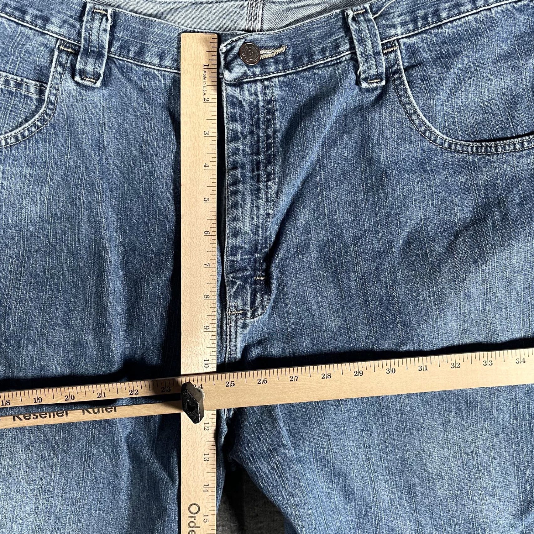 Wrangler VINTAGE Wrangler Authentics Cargo Shorts Mens 40 Blue Denim Relaxed Fit Y2K Baggy Size US 40 / EU 56 - 5 Thumbnail