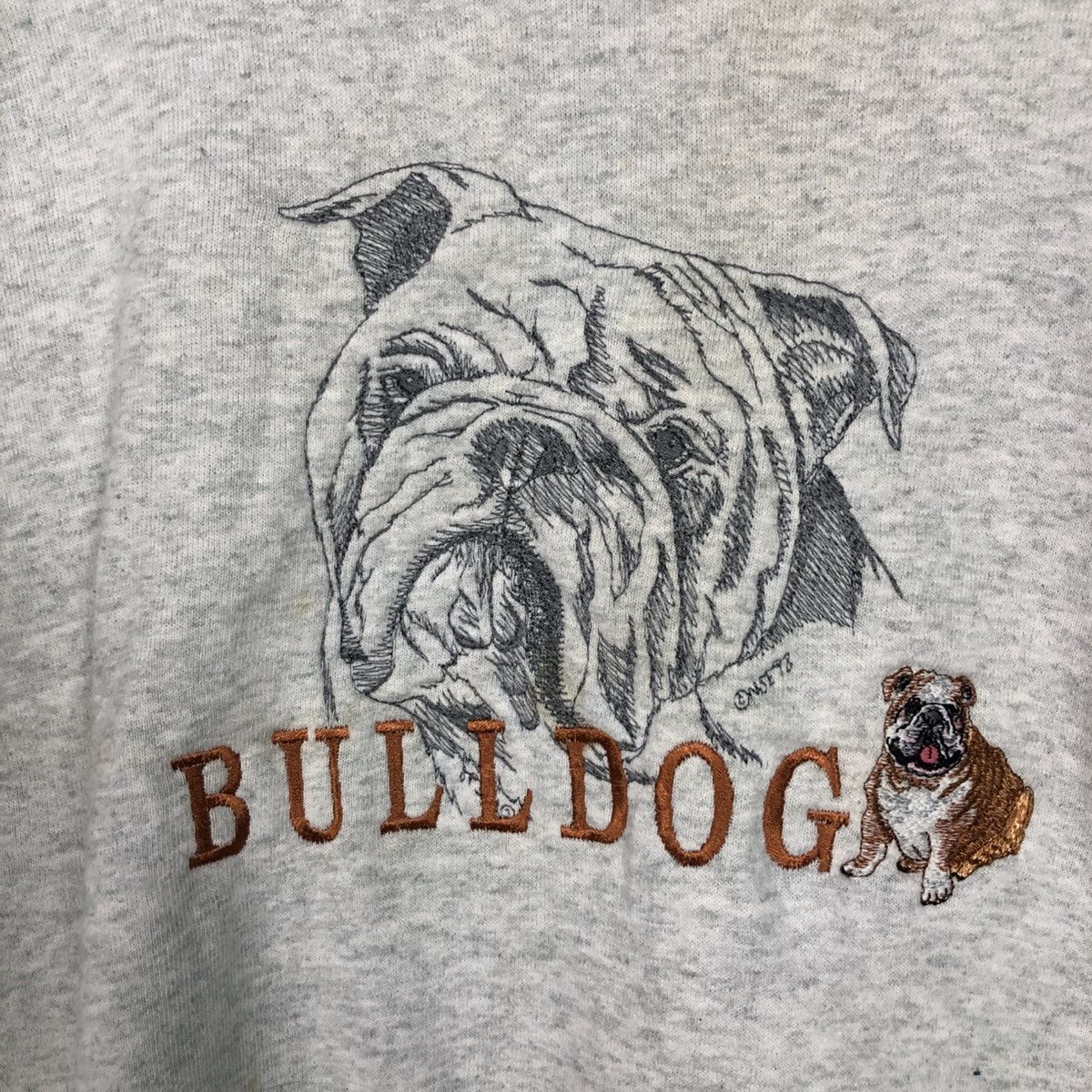 Vintage 📌Vintage Sweatshirt Crewneck Bull Dog Big Logo Embroidery Size US L / EU 52-54 / 3 - 14 Thumbnail