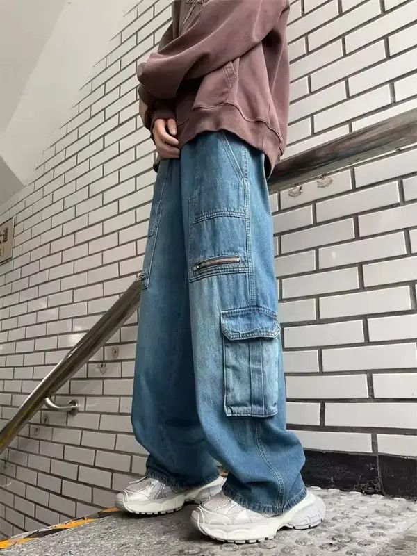 Japanese Brand Y2k Baggy Cargo Pants Denim Baggy Jeans Trousers Size US 28 / EU 44 - 5 Thumbnail