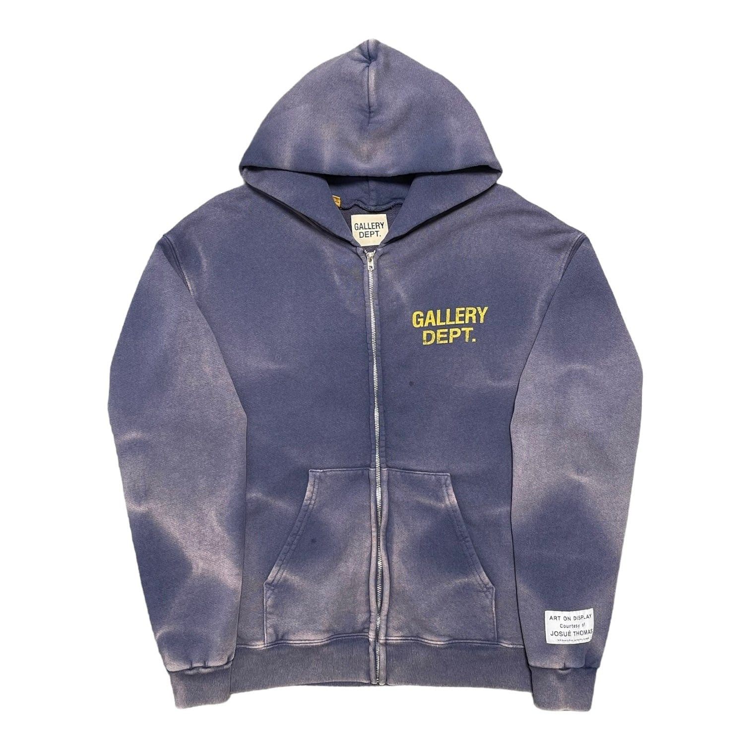 Image of Gallery Dept Gallery Department Sun Faded English Logo Zip-Up in Blue, Men's (Size Small)