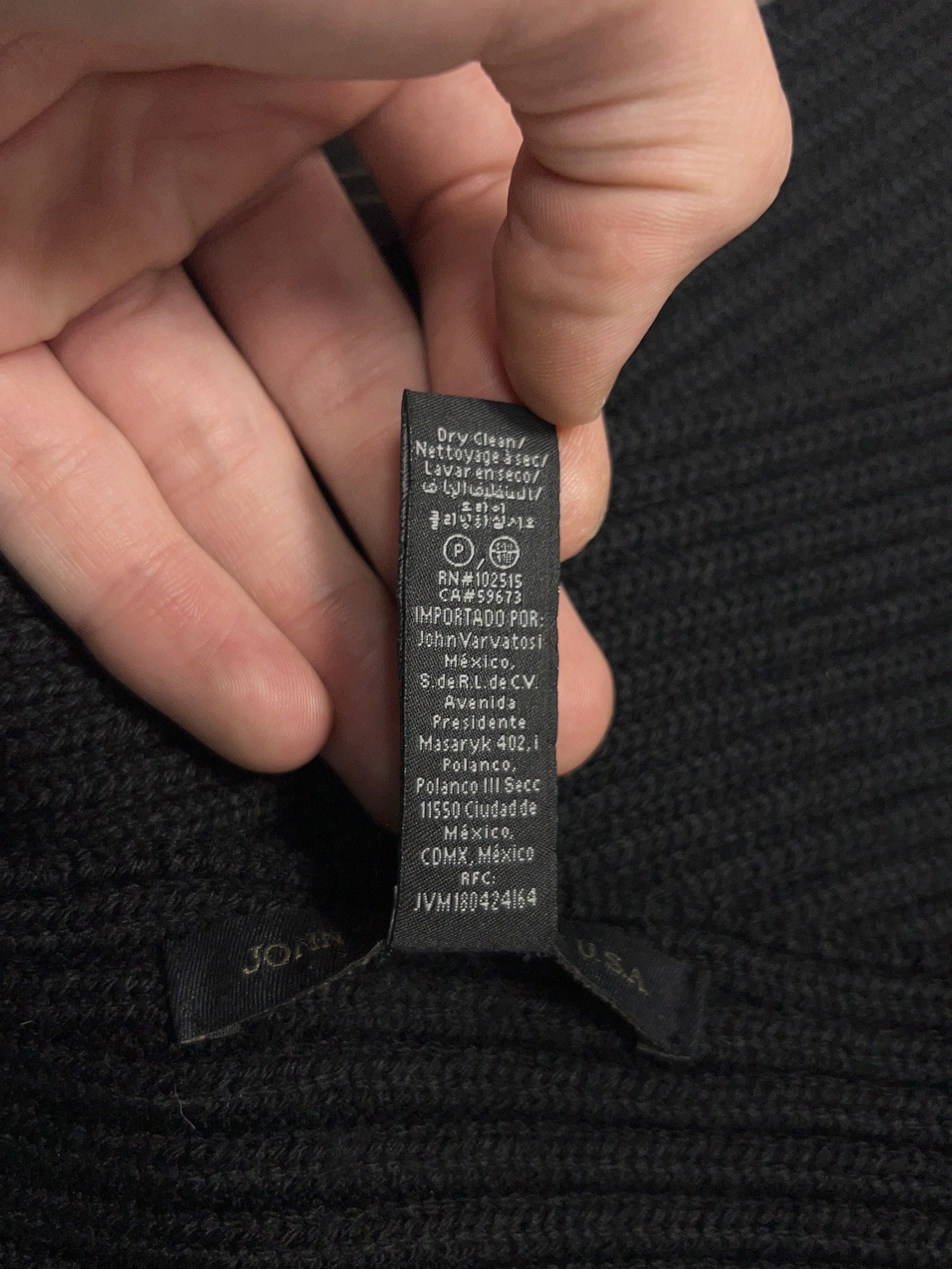 John Varvatos USA Black Cable Knit Scarf Wool Acrylic Size 22.5 x 7.5 inch Size ONE SIZE - 4 Thumbnail