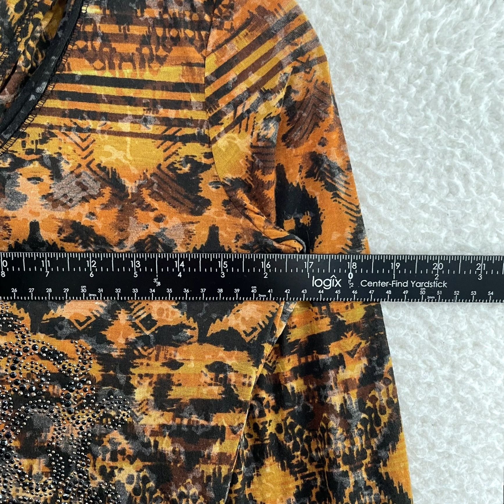 Vintage VINTAGE Y2K Hoodie Sweater Top Shirt Orange Boho Fairy Grunge Womens S/M Size S / US 4 / IT 40 - 4 Thumbnail