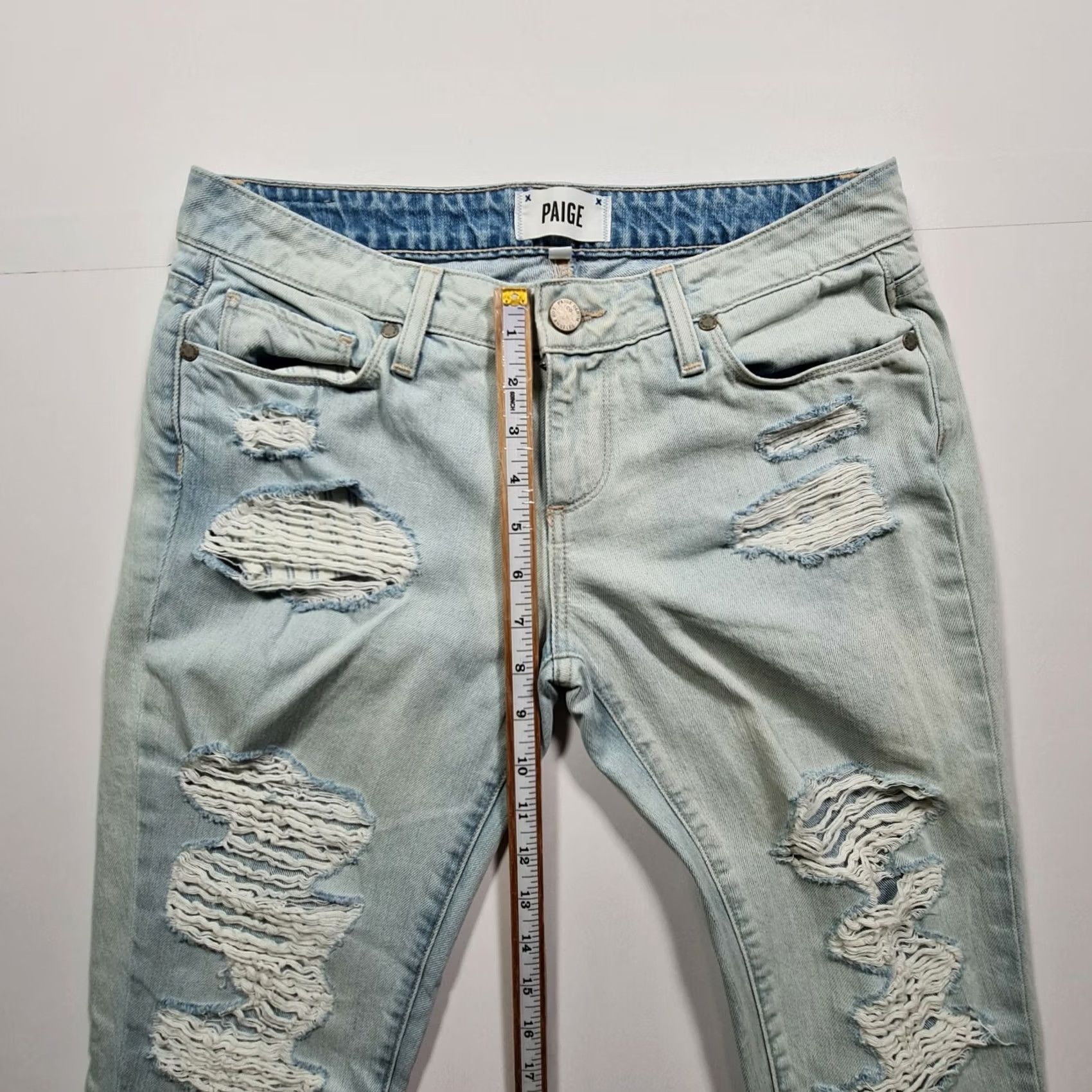 Paige Paige Womens Jeans W26 Skinny Low Rise Distressed Boyfriend Fit Denim Size 26" / US 2 / IT 38 - 7 Thumbnail