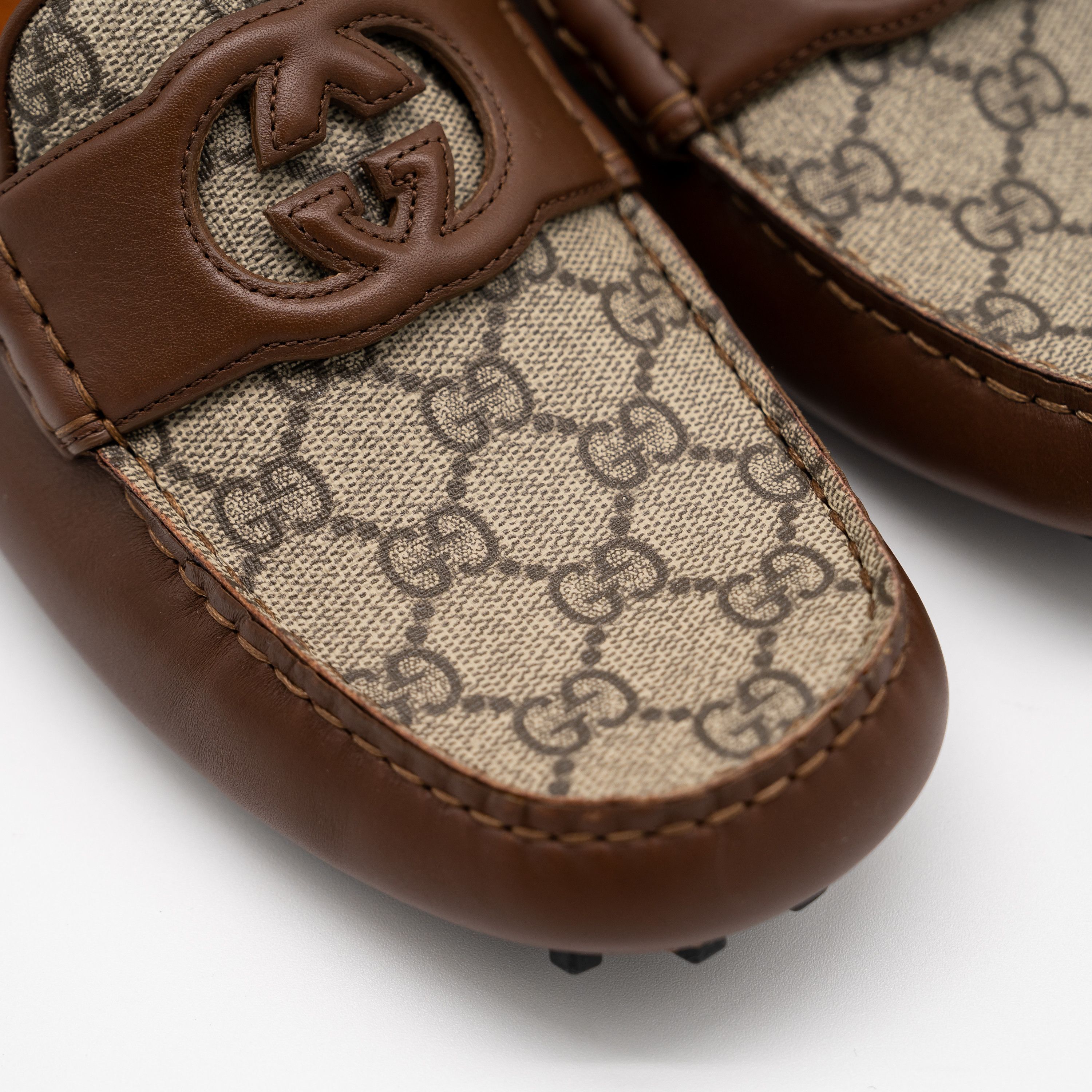 Gucci Gucci GG Leather Moccasin Driver Brown Loafers Leather Size US 9 / EU 42 - 7 Thumbnail