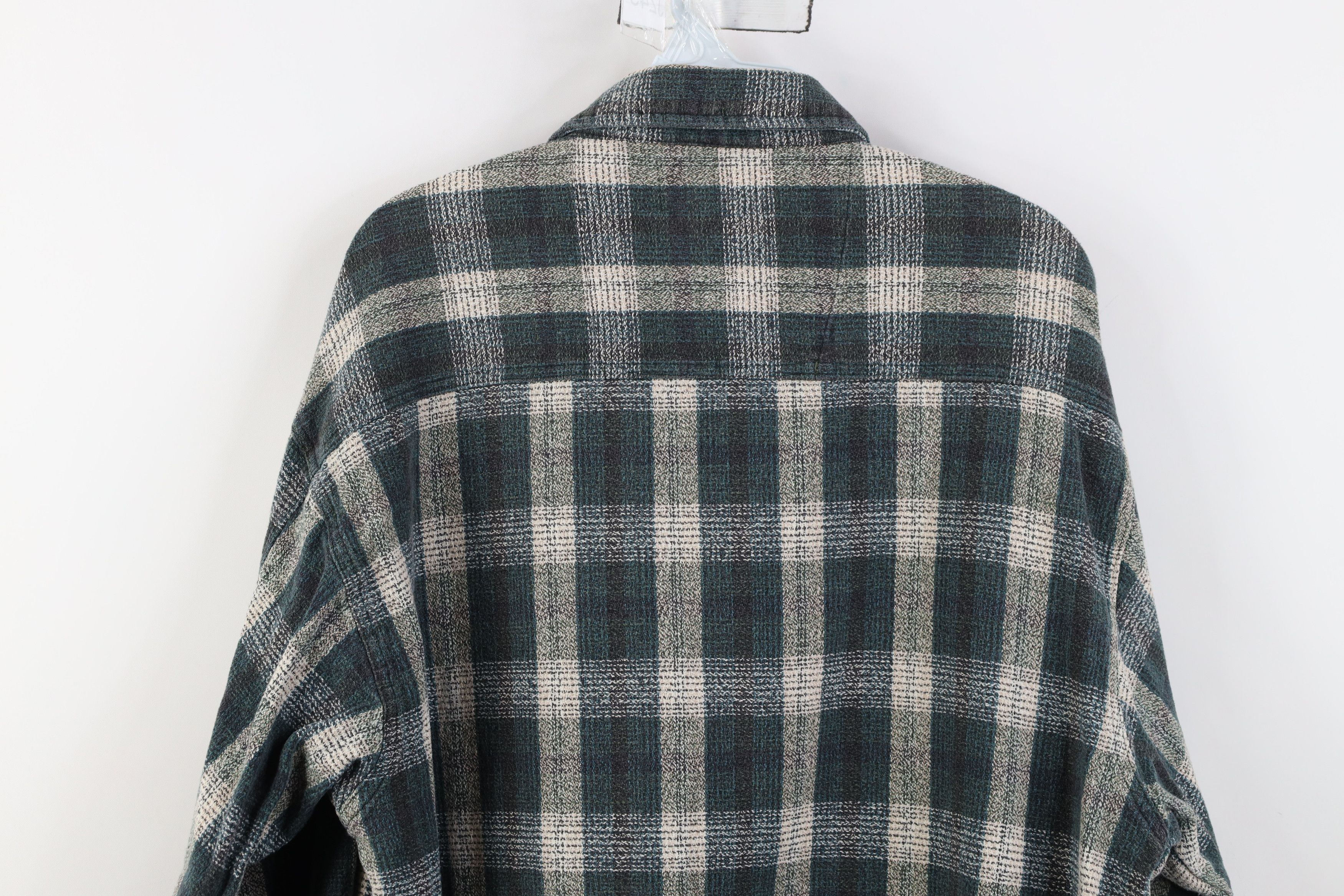 Vintage Vintage 90s Streetwear Tweed Collared Button Shirt Plaid Size US L / EU 52-54 / 3 - 12 Thumbnail