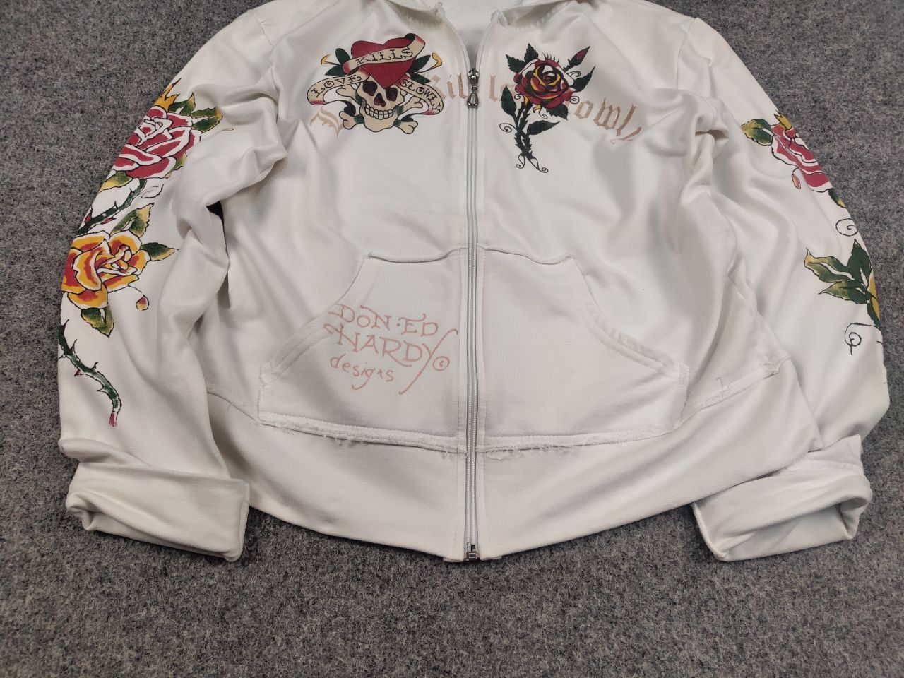 Ed Hardy Vintage Ed Hardy Designs Tattoo Logo Zip Hoodie Y2K Style Size L / US 10 / IT 46 - 9 Thumbnail