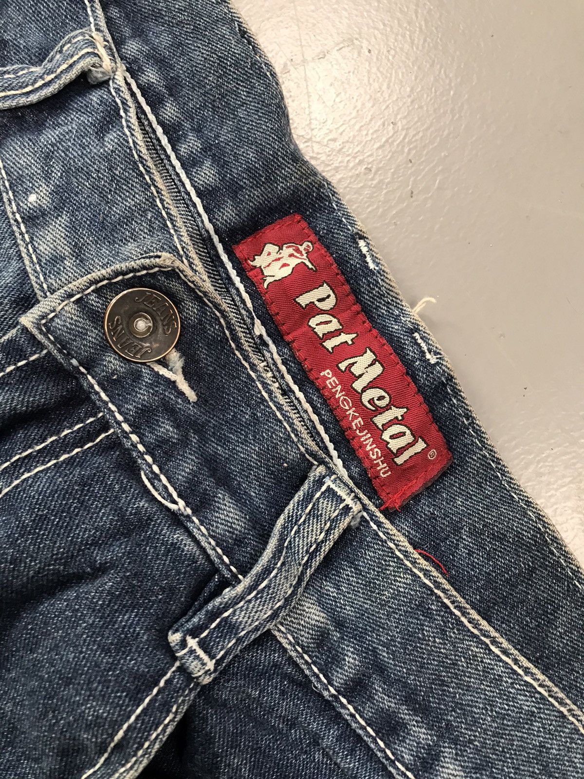 JNCO × Southpole × Vintage Vintage Pat metal SpellOut embroidered carpenter denim Size US 34 / EU 50 - 5 Thumbnail