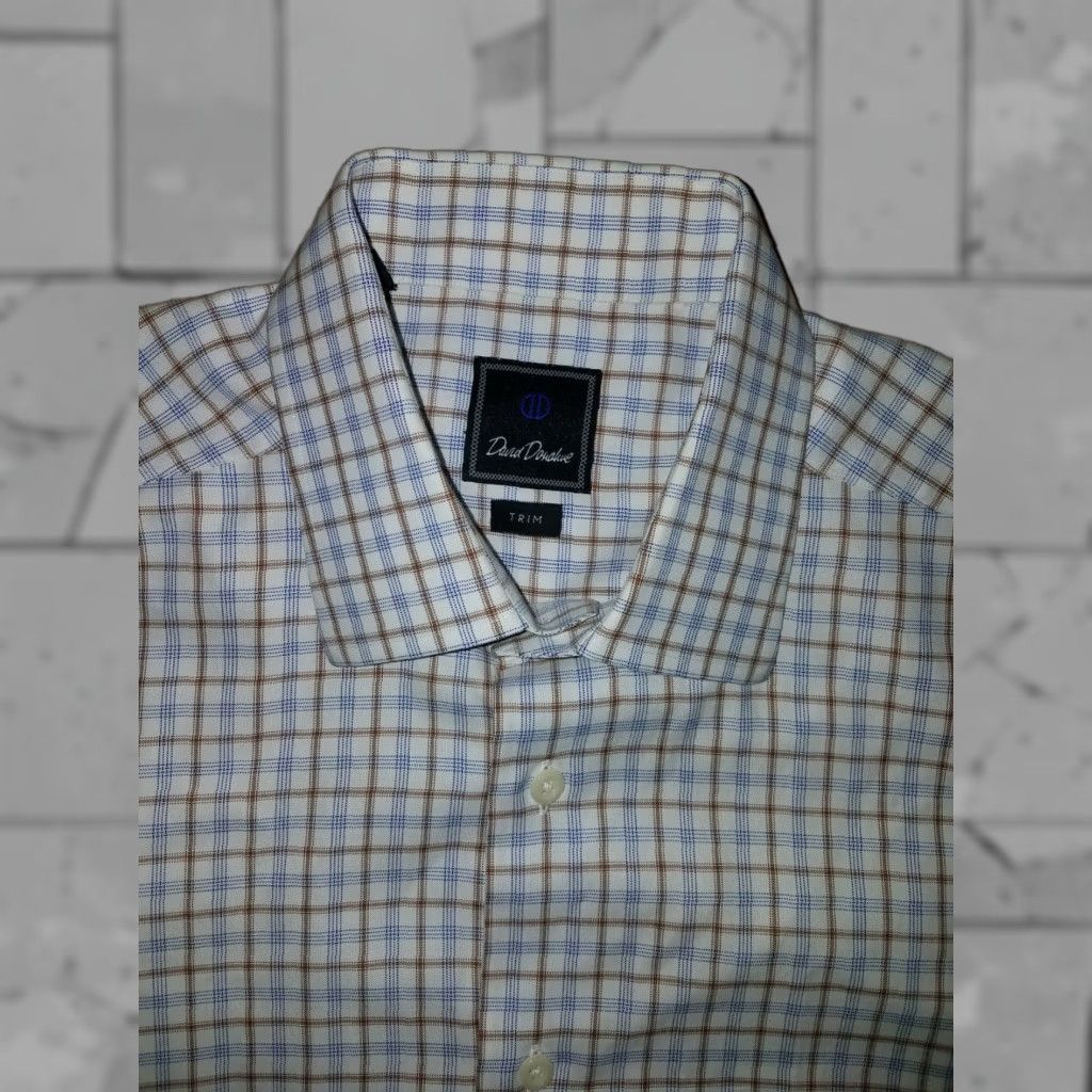 David Donahue David Donahue Shirt Button-Down Plaid Multicolor 15 1/2 Mens Trim Dress Shirt Size US M / EU 48-50 / 2 - 1 Thumbnail
