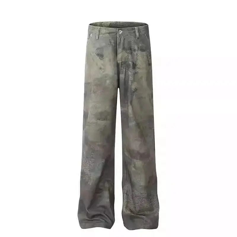 Japanese Brand Retro camouflage straight leg micro flared jeans Size US 32 / EU 48 - 6 Thumbnail