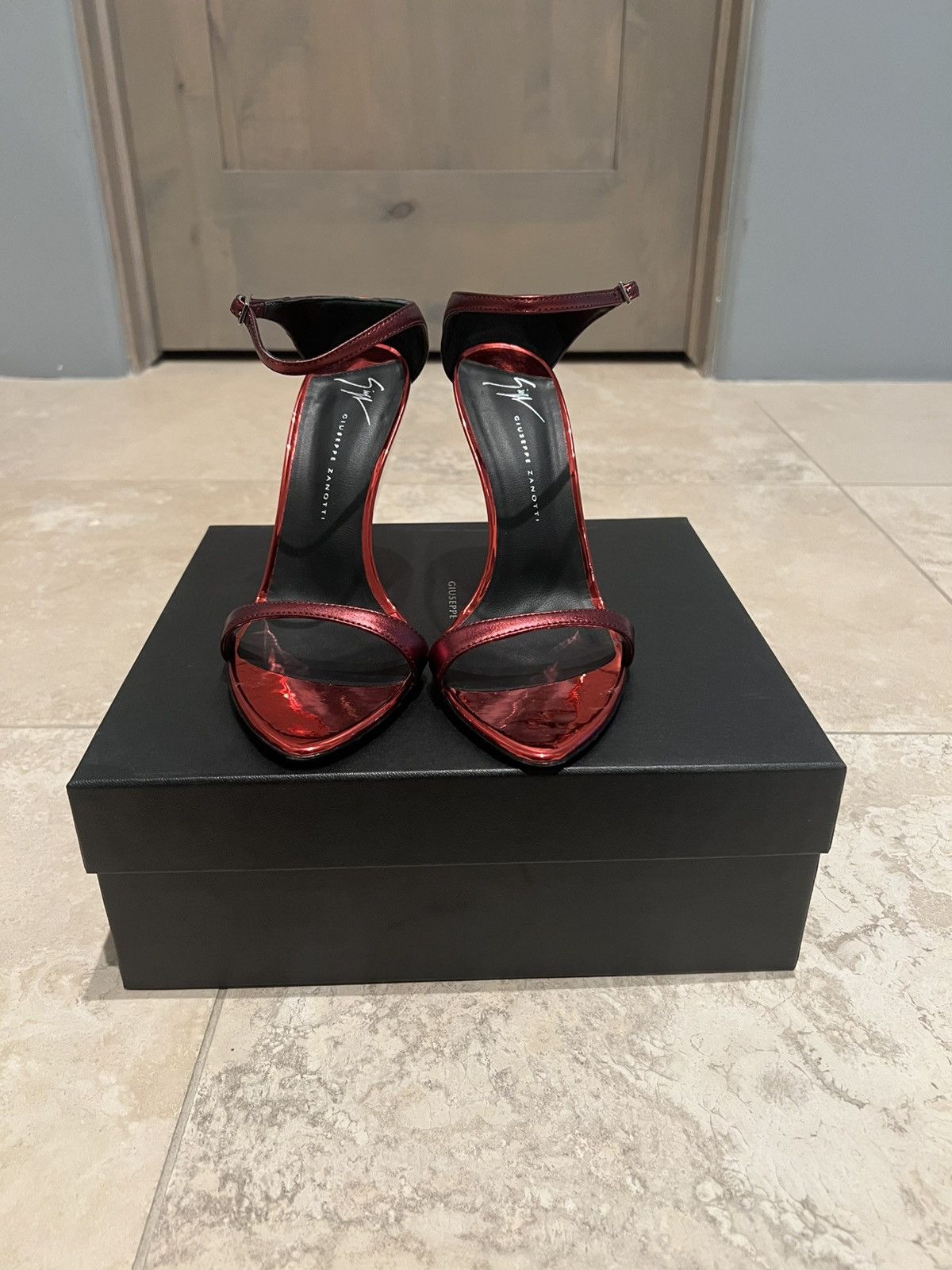 Giuseppe Zanotti Red clandestino 105 tall Size US 8 / IT 38 - 2 Thumbnail