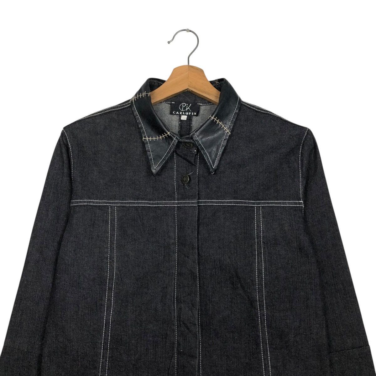 Japanese Brand 🔥VINTAGE CROPPED DENIM BIKER JACKET CARLOPIK ISSEY MIYAKE Size M / US 6-8 / IT 42-44 - 5 Thumbnail