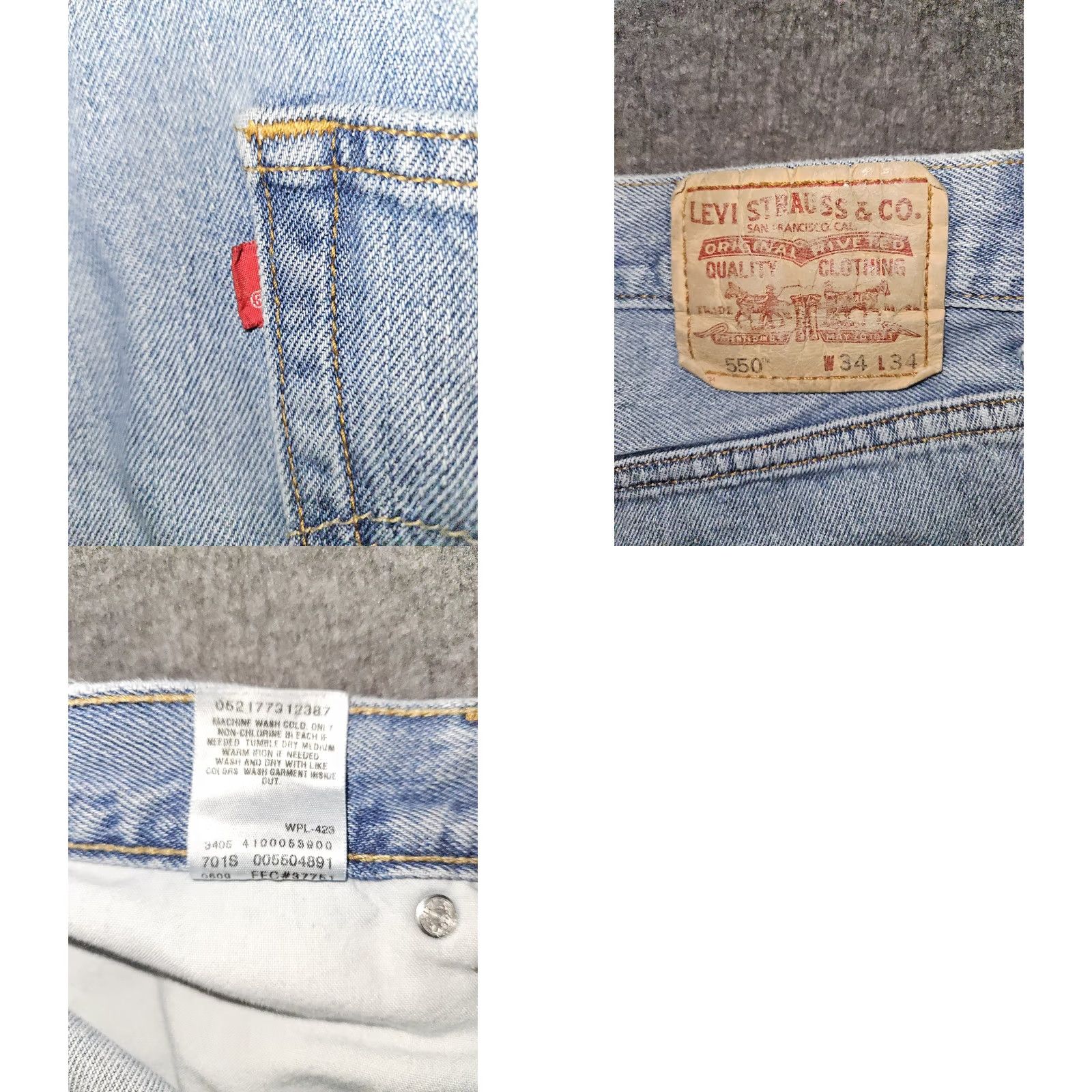 Levi's VINTAGE Levi's 550 Relaxed Fit Straight Jeans Mens 34x34 Blue Denim Y2K Retro Distressed Comfort Pockets Leather? Size US 34 / EU 50 - 8 Thumbnail