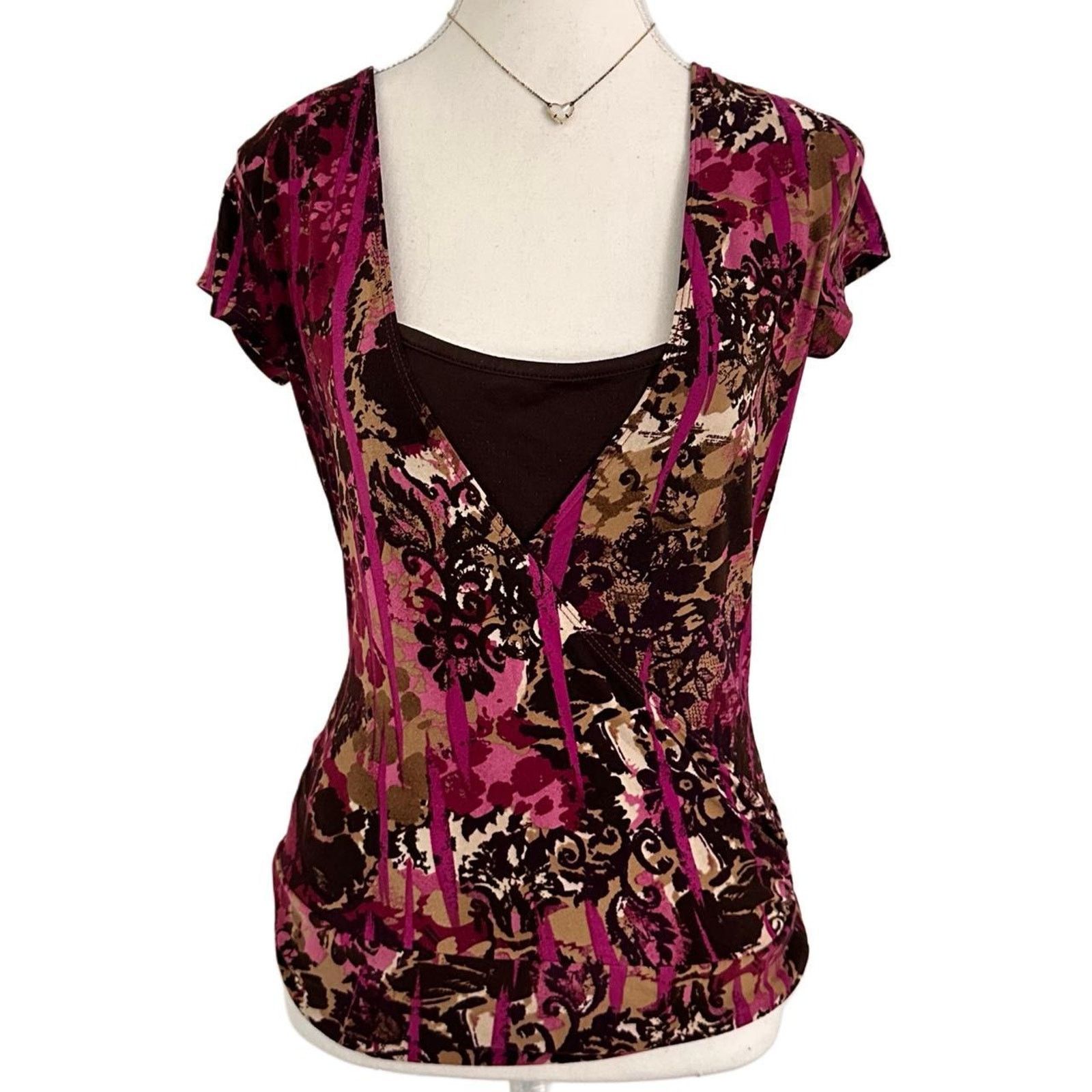 Other Grass Collection 2000s Vintage Double Layered V Neck Size S Size S / US 4 / IT 40 - 1 Thumbnail