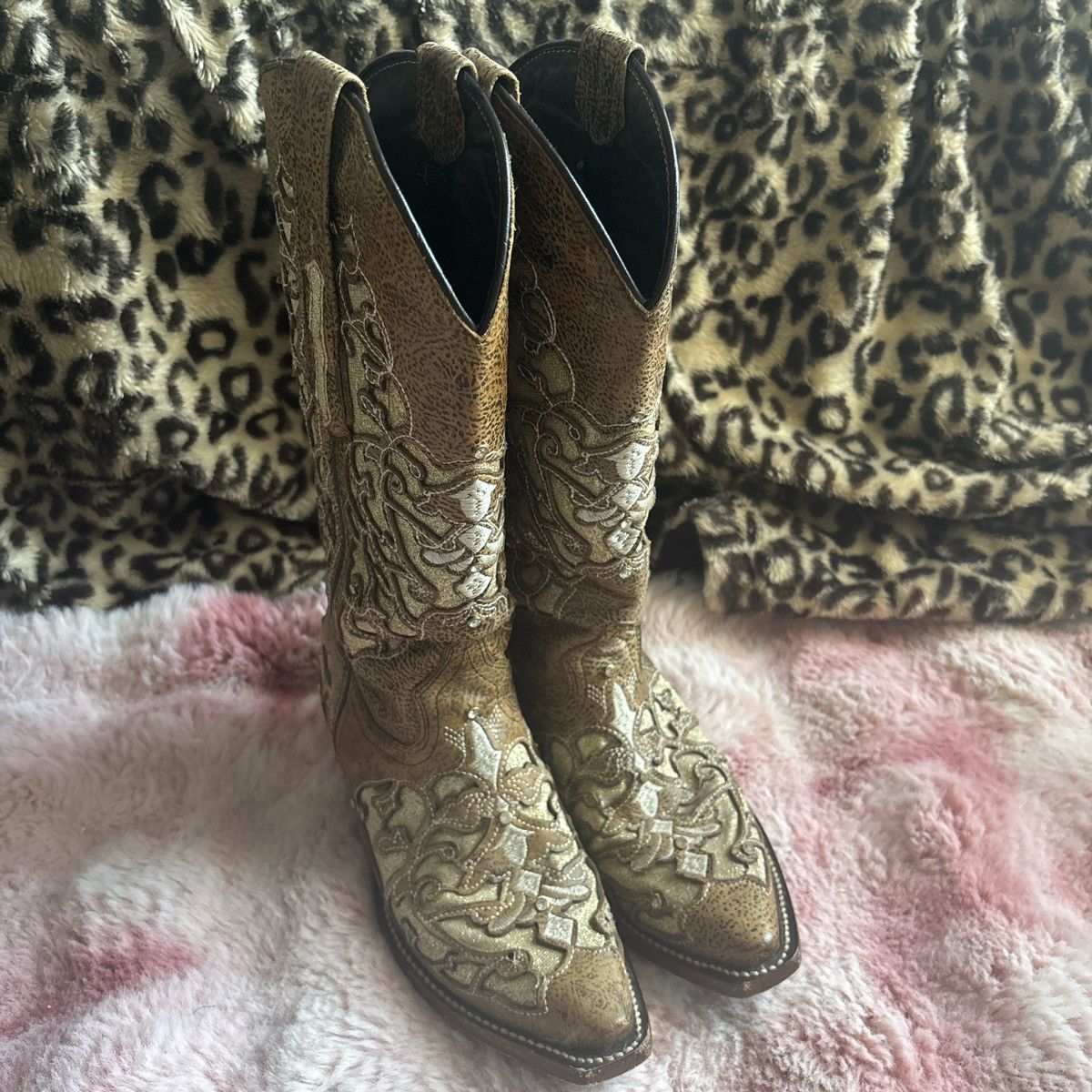 Other Ranchers tan and cream cowboy boots Size US 5.5 / IT 35.5 - 2 Thumbnail