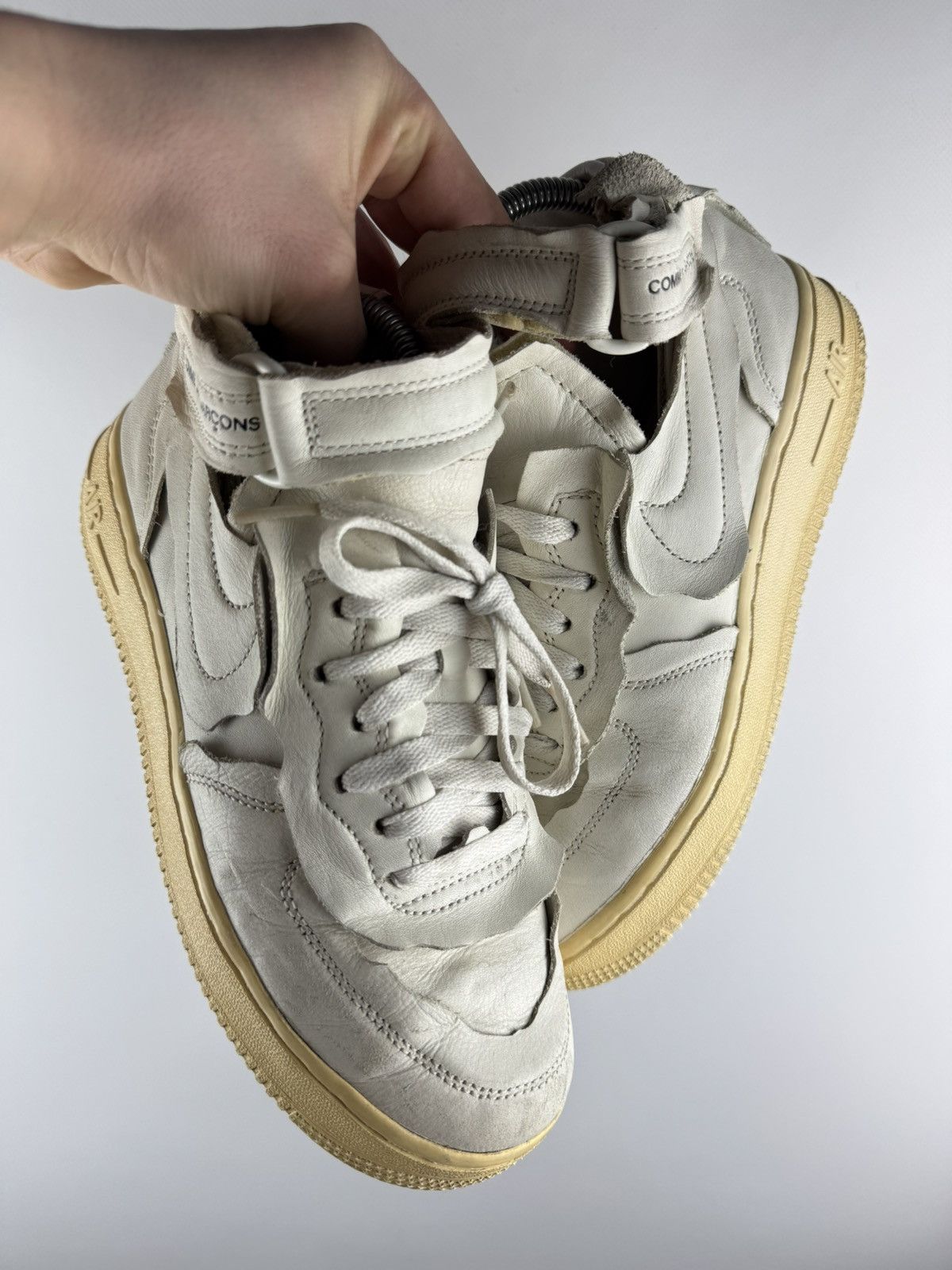 Comme des Garcons × Nike Comme des Garçons x Nike Air Force 1 Mid 'Triple White' Size US 5.5 / EU 38 - 2 Thumbnail