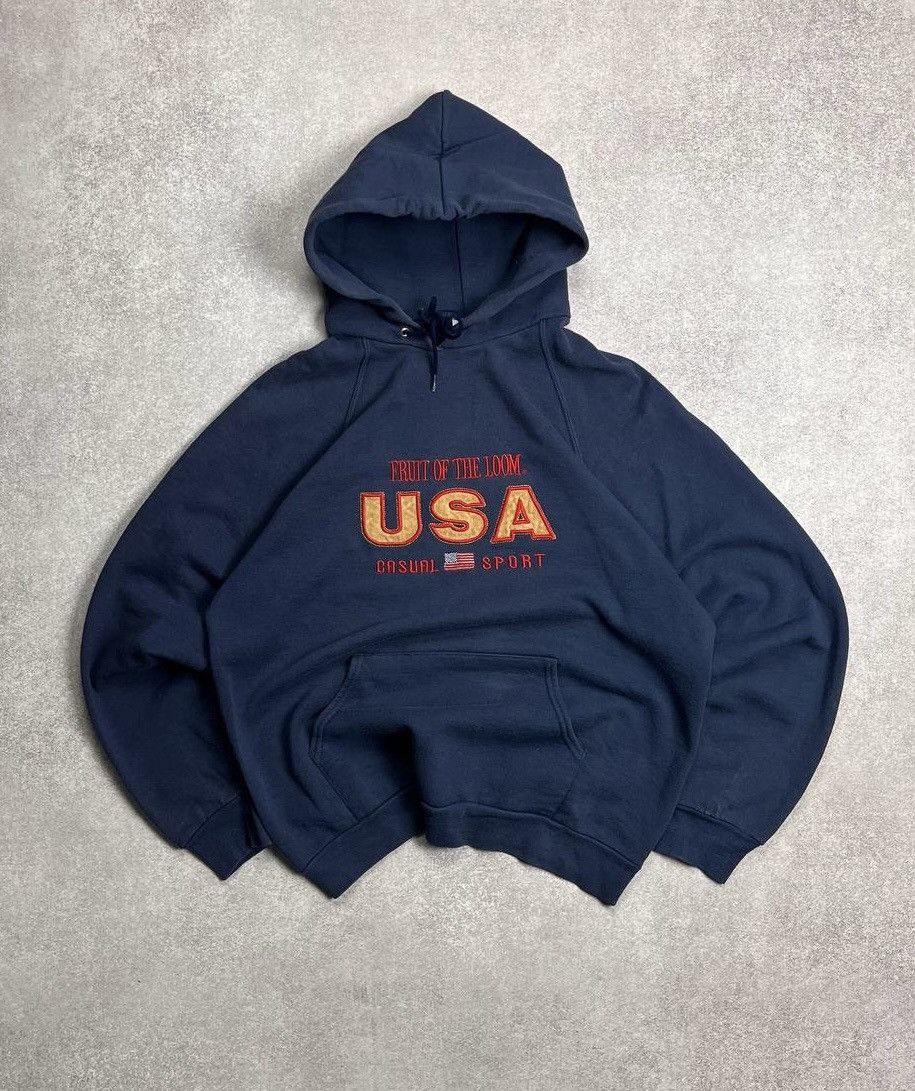 Other VINTAGE USA SPORT EMBROIDERY BOXY HOODIE Y2K L Size US L / EU 52-54 / 3 - 1 Thumbnail
