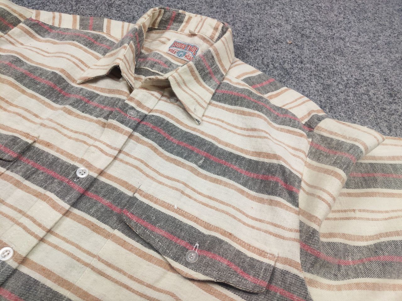 Japanese Brand Rough Trade Vintage work wear Japan button Flannel shirt Size US L / EU 52-54 / 3 - 11 Thumbnail