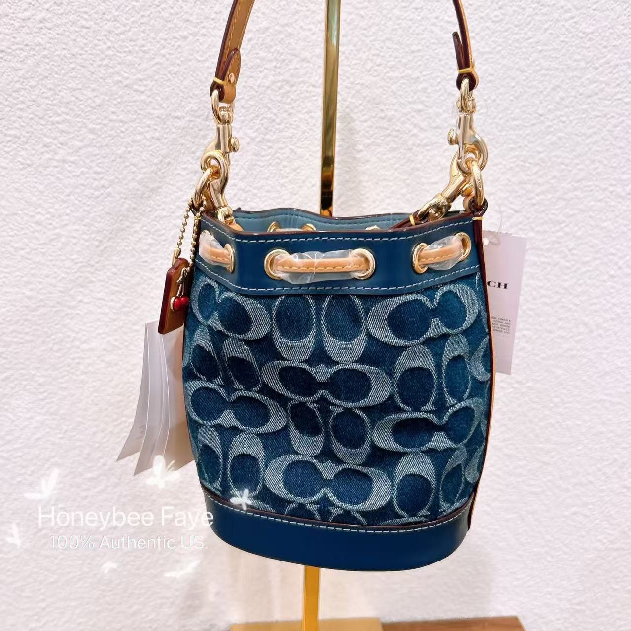 Coach Mini Bucket Bag In Signature Denim CY740 Size ONE SIZE - 9 Thumbnail