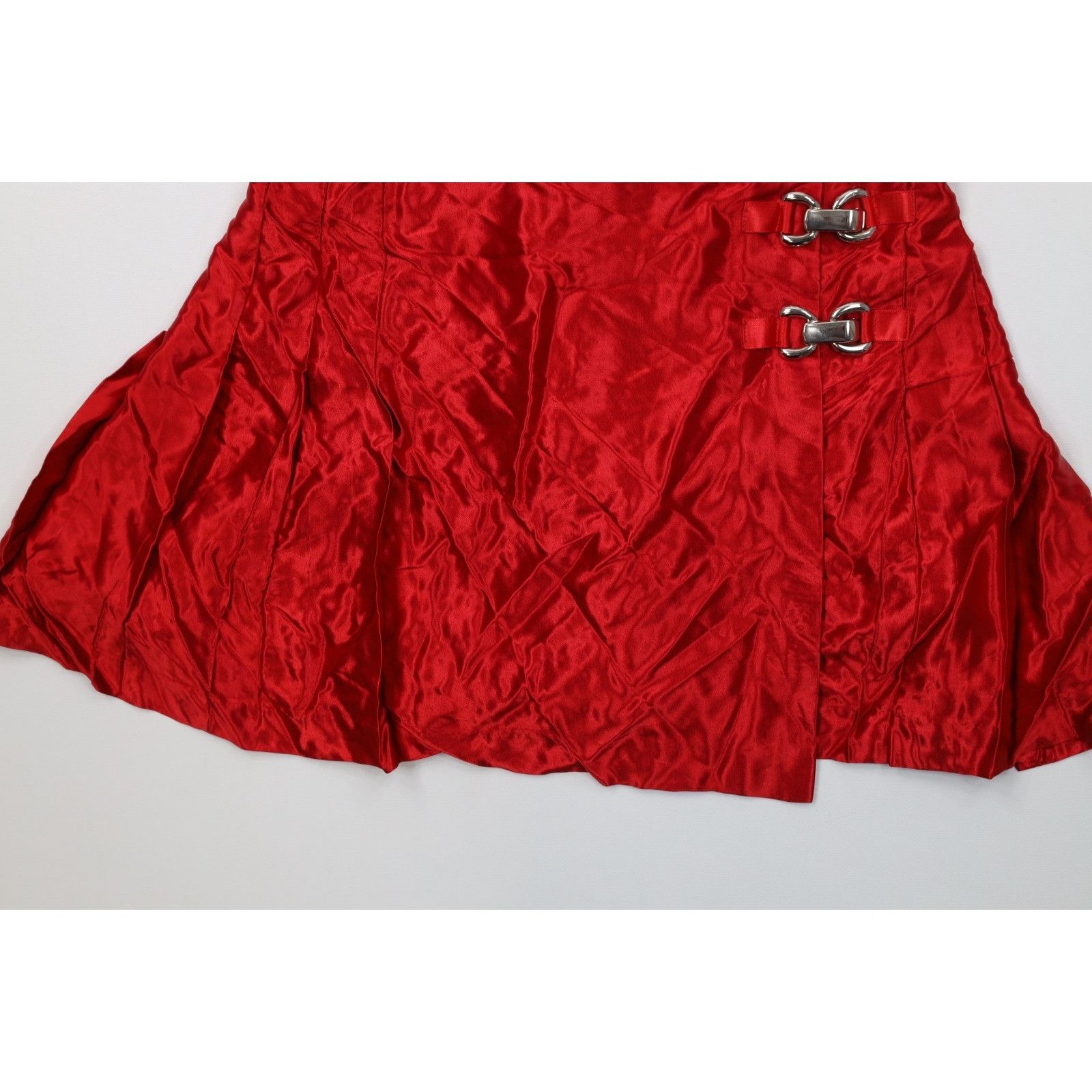 Vintage Vintage 90s Y2K Babydoll Goth Buckle Clasp Silky Skirt Size 27" / US 4 / IT 40 - 4 Thumbnail