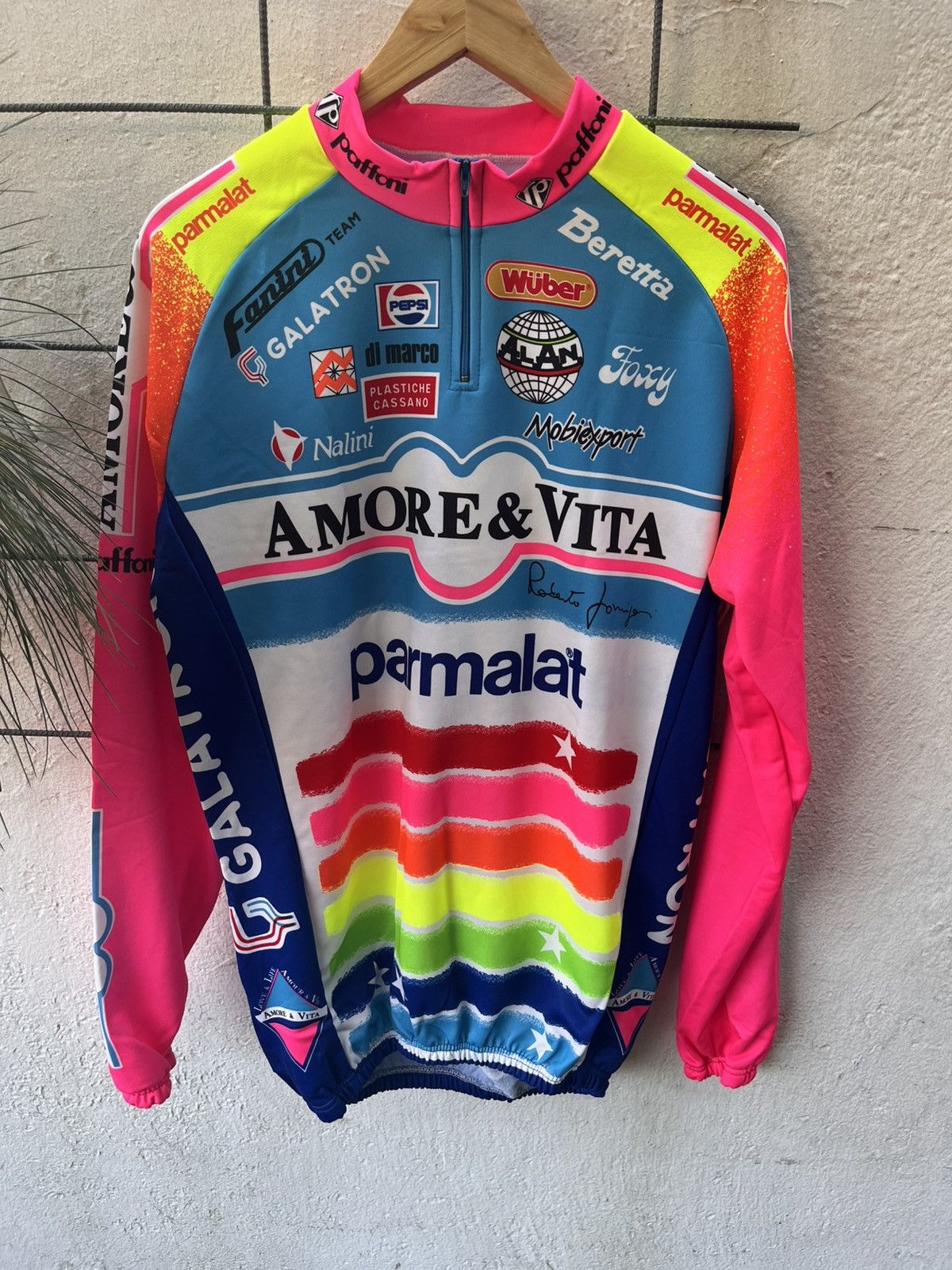 Vintage Nalini vintage cycling jersey Amore Vita Team Farini Size US XXL / EU 58 / 5 - 2 Thumbnail