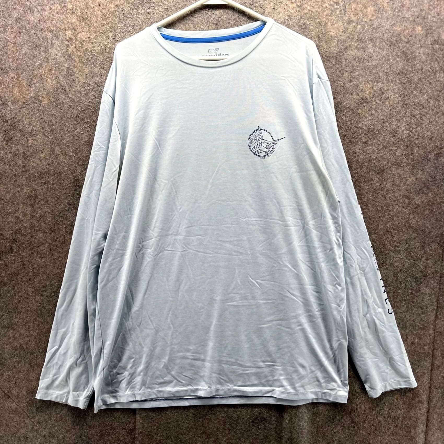 Vineyard Vines Vineyard Vines Shirt Men L Blue Long Sleeve Crewneck Logo Solid All Seasons Big Marlin Mens Size US L / EU 52-54 / 3 - 2 Thumbnail