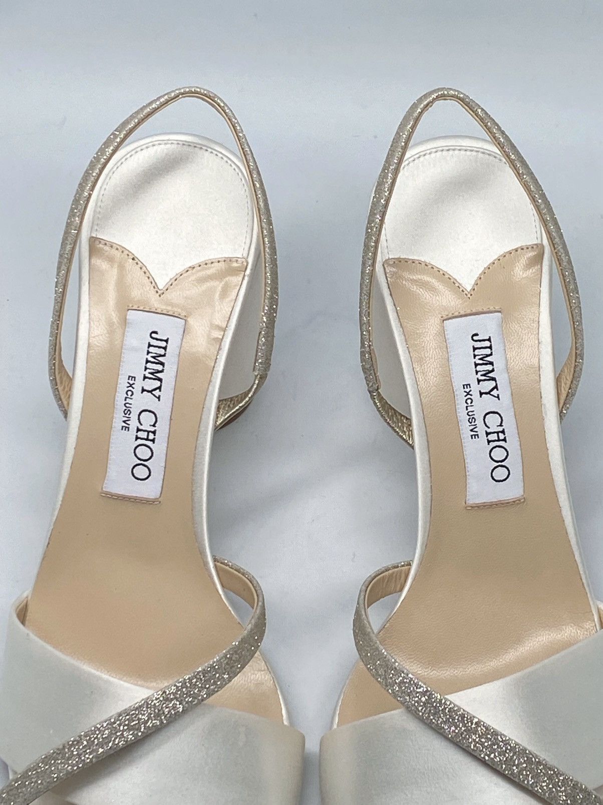 Jimmy Choo Jimmy Choo Plum Satin & Glitter Slingback Sandals size 39.5 Size US 9.5 / IT 39.5 - 10 Thumbnail