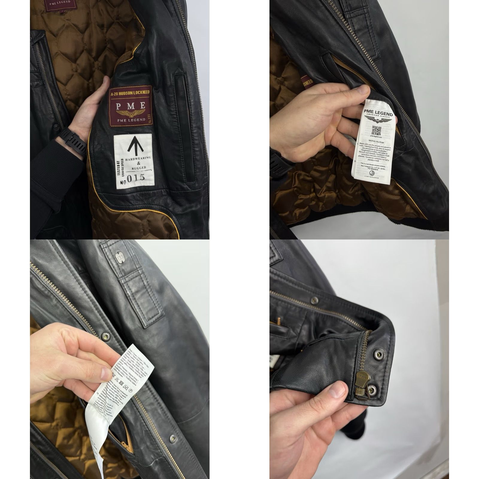 Vintage PME Legend A-28 Hudson Lockheed Sheep Leather Bomber Jacket S Mens Black Jacket Size US S / EU 44-46 / 1 - 9 Thumbnail