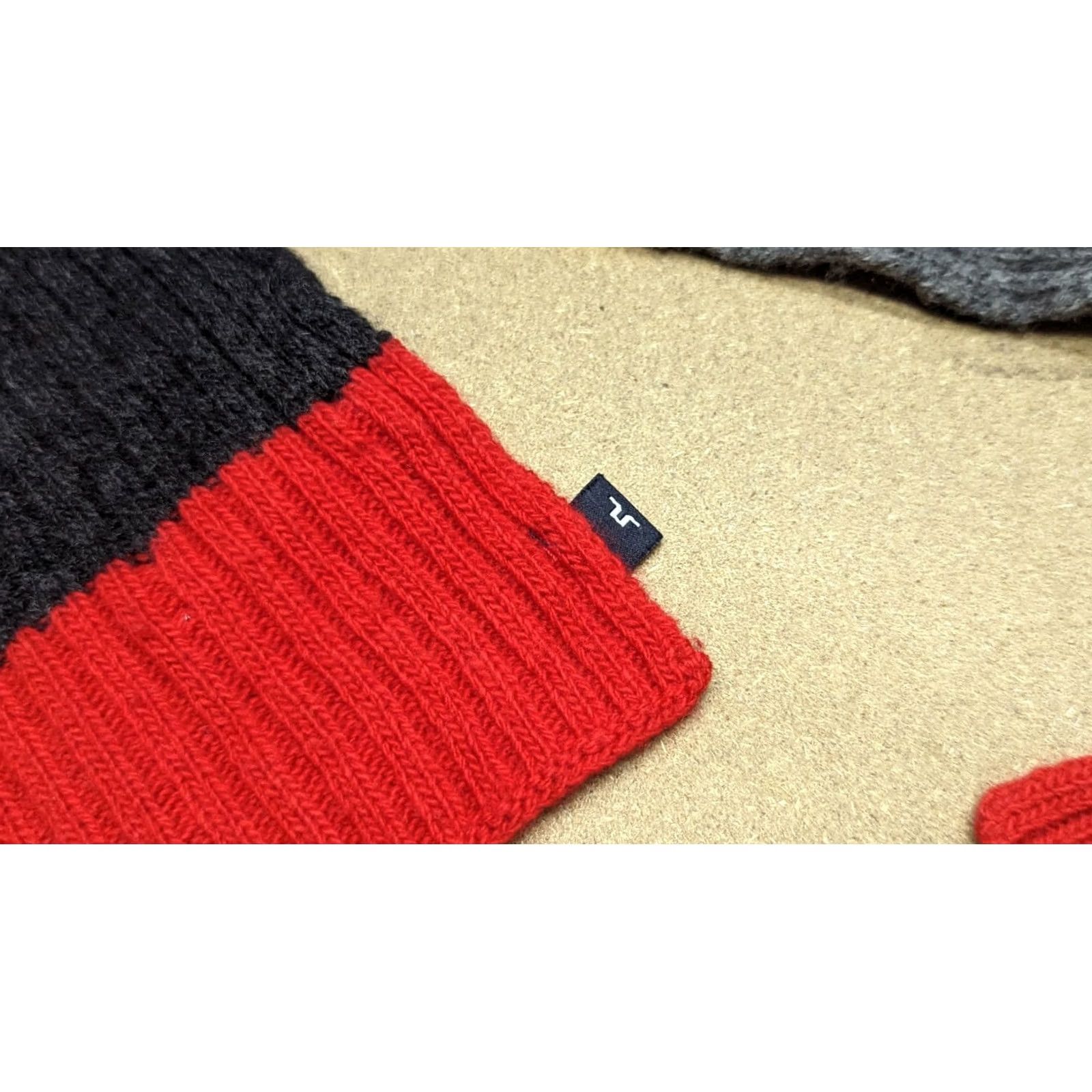 J.Lindeberg J. Lindeberg Mens Merino Wool Scard Striped Knit Ribbed Scarf Gr ay Red Blue Multicolor Size One Size Mens Size ONE SIZE - 5 Thumbnail