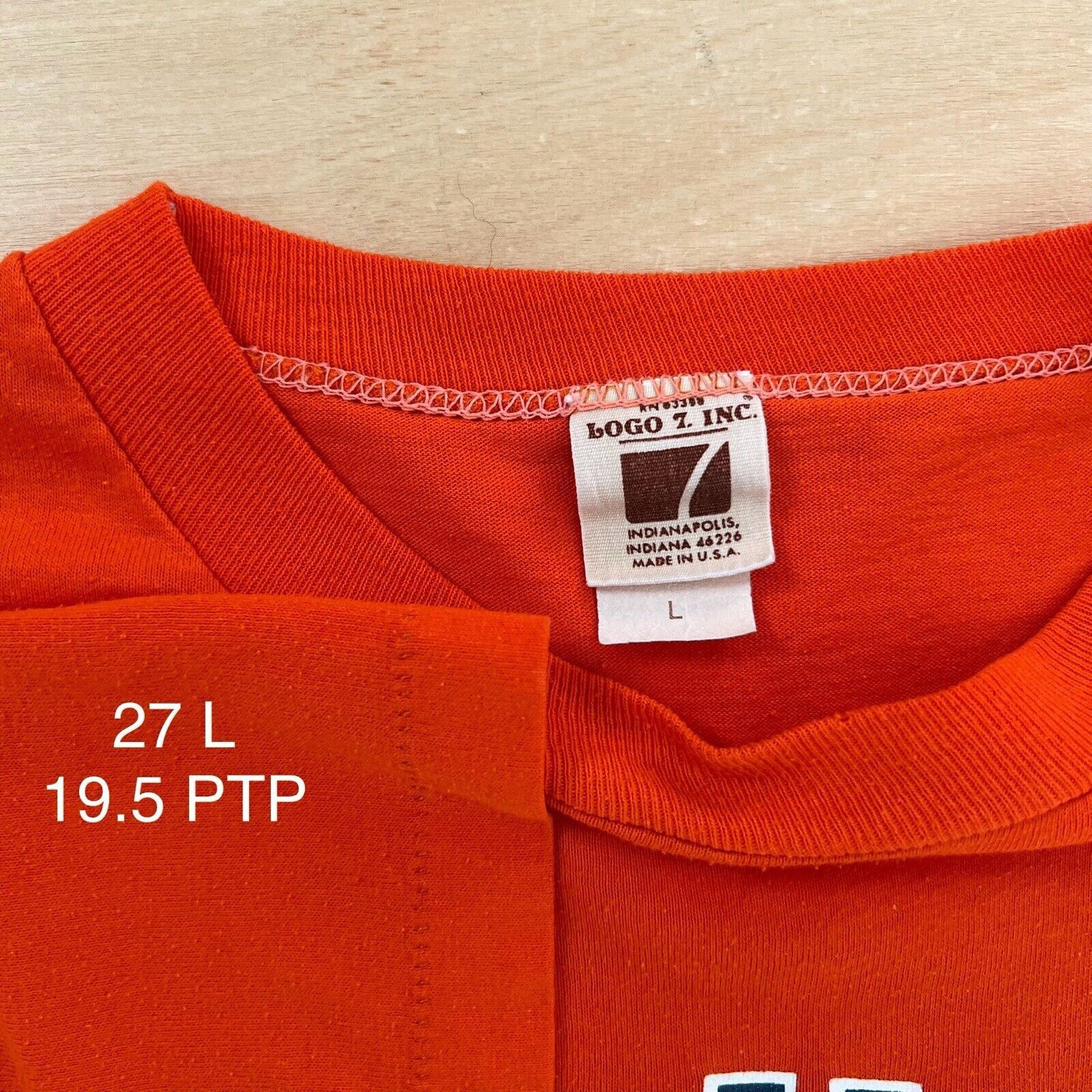 Logo 7 × Vintage Vintage Denver Broncos Shirt L Orange 70s NFL Football Size US L / EU 52-54 / 3 - 6 Thumbnail