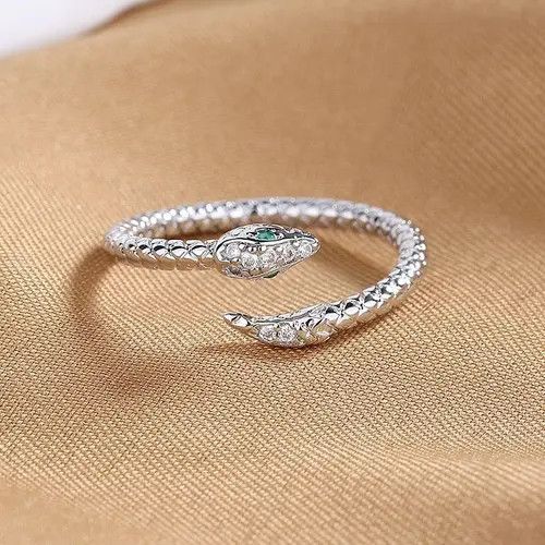 Other 925 Silver Plated Adjustable Snake Ring for Women Size ONE SIZE - 1 Thumbnail