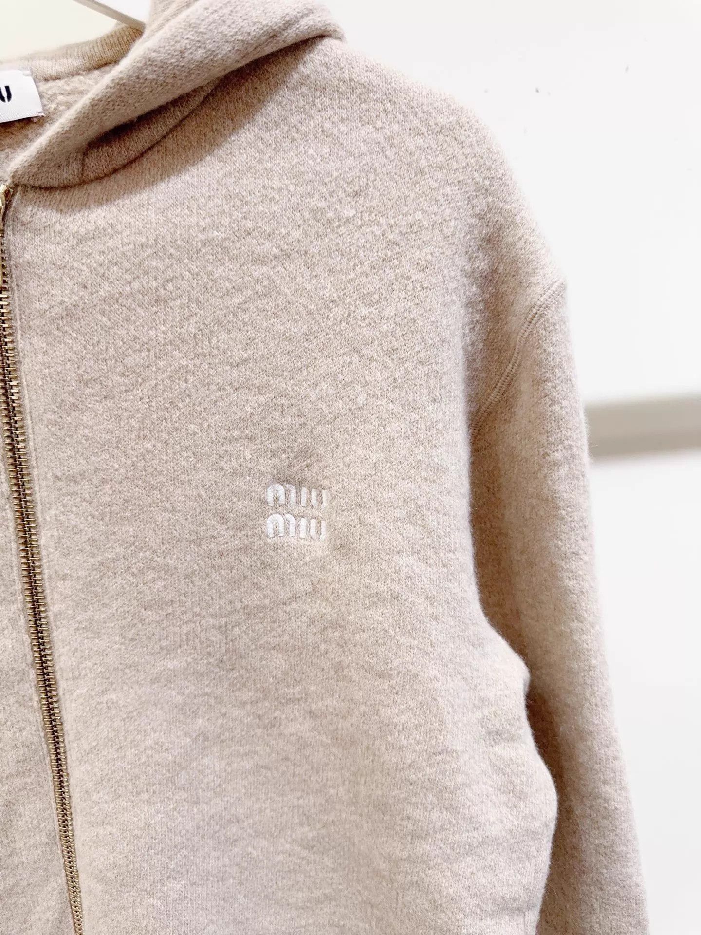 Miu Miu MIU MIU 24FW Women's Cream Wool-Cashmere Jacket 38 Size XS / US 0-2 / IT 36-38 - 2 Thumbnail