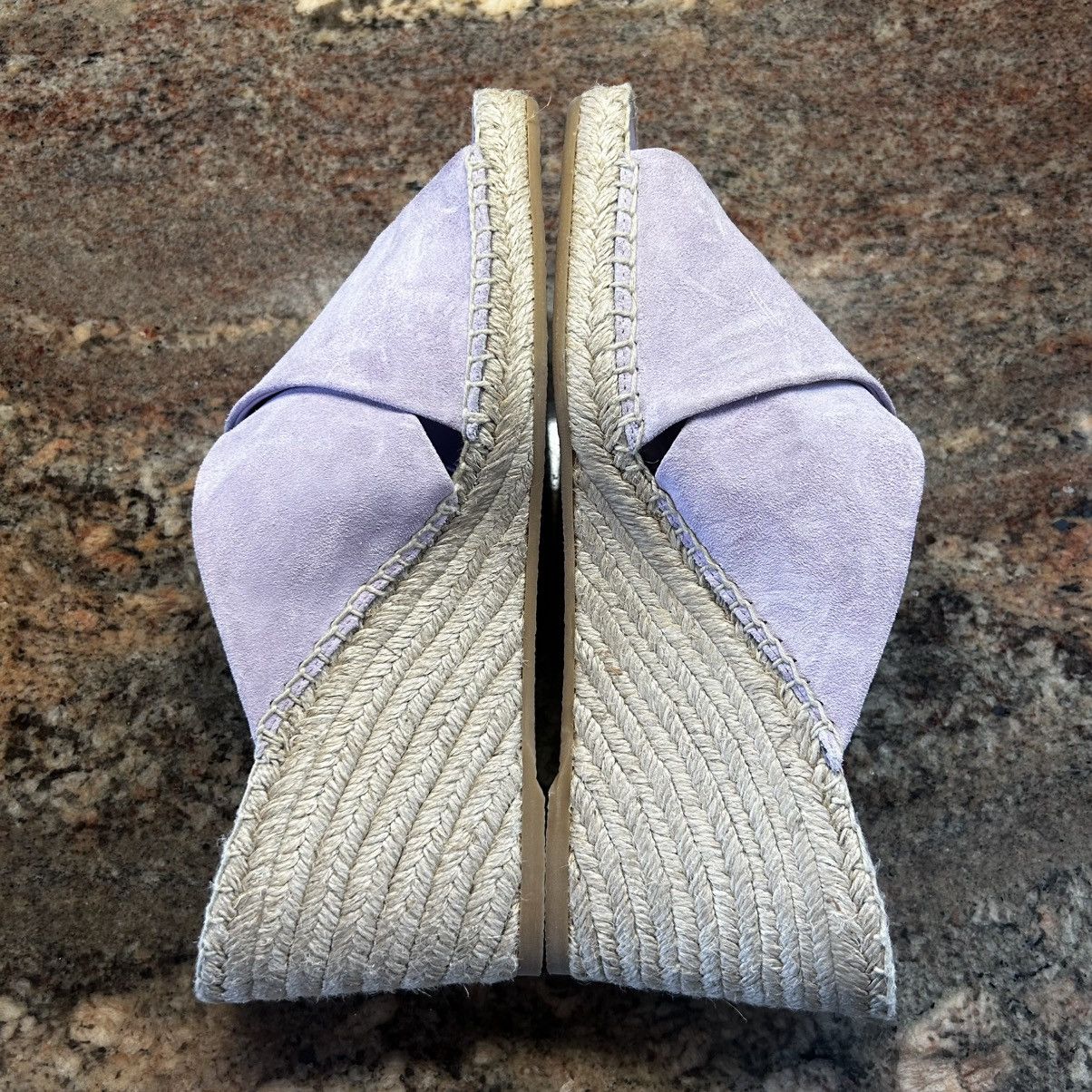 Vince NEW $250~VINCE~Lavender Suede Espadrille Wedge Sandals~9/9.5 Size US 9.5 / IT 39.5 - 8 Thumbnail
