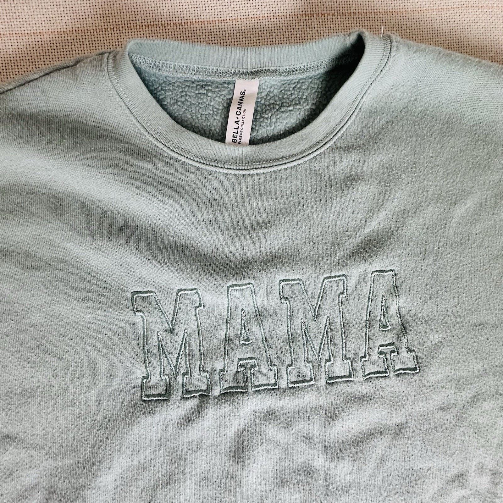 Other Women “Mama” Mint Green Sweater Bella Canvas Size M / US 6-8 / IT 42-44 - 6 Thumbnail