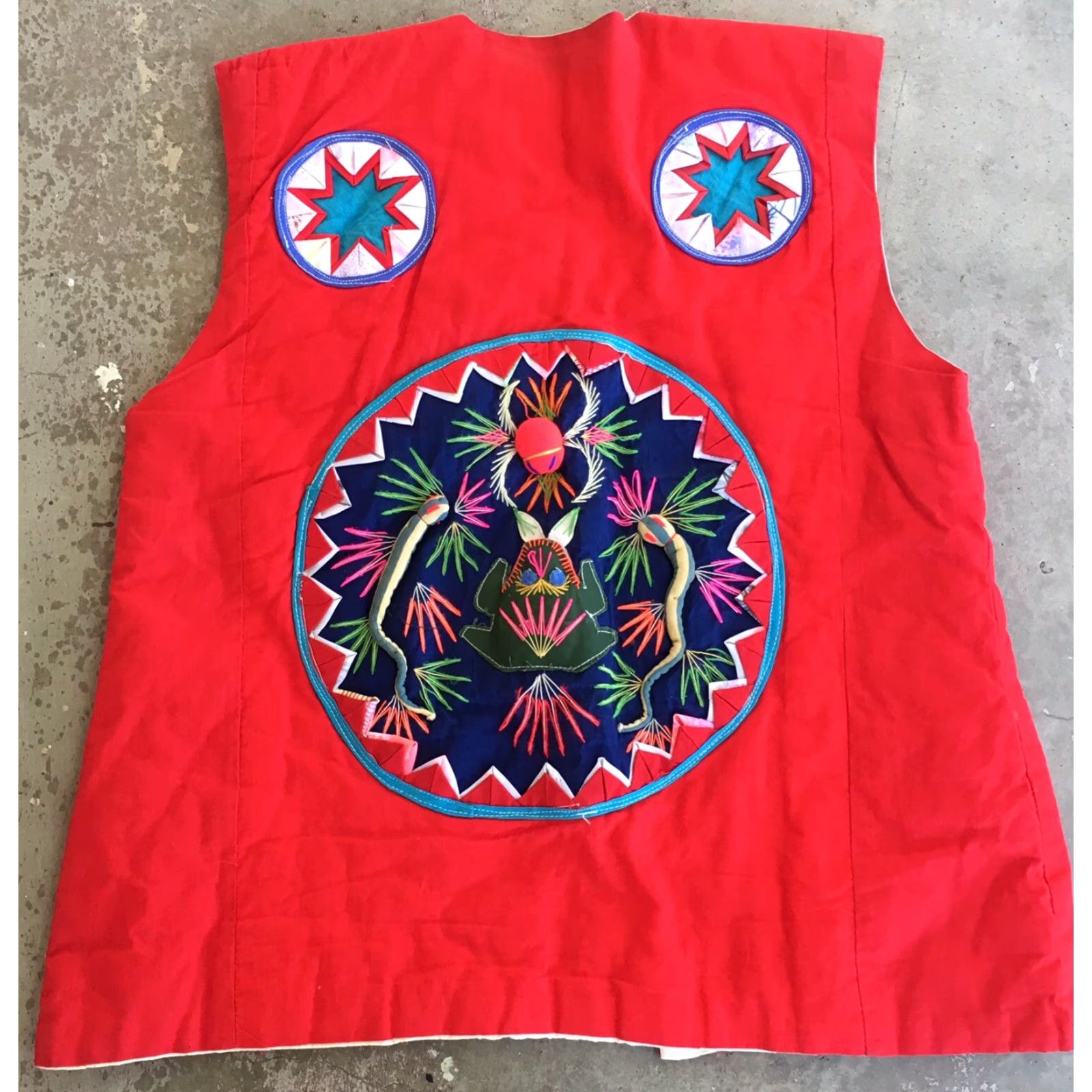 Vintage VINTAGE Embroidered Asian Vest Dragon Frog Chinese M/L Red Vest Size M / US 6-8 / IT 42-44 - 4 Thumbnail