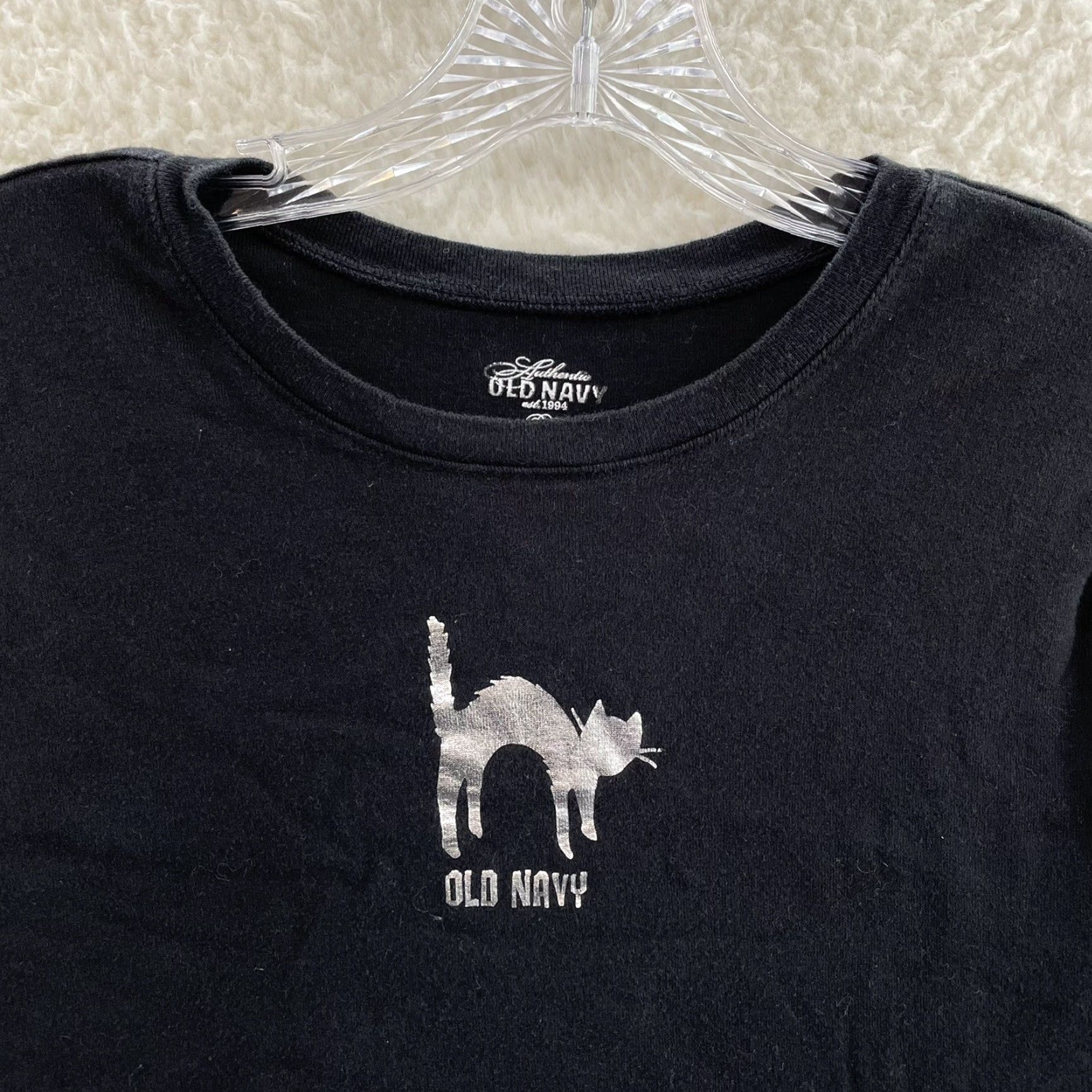 Old Navy VINTAGE Y2K Halloween Shirt Top XL Black Cat Cyber Boho Fairy Grunge Goth Women’s Shirt Size XL / US 12-14 / IT 48-50 - 3 Thumbnail