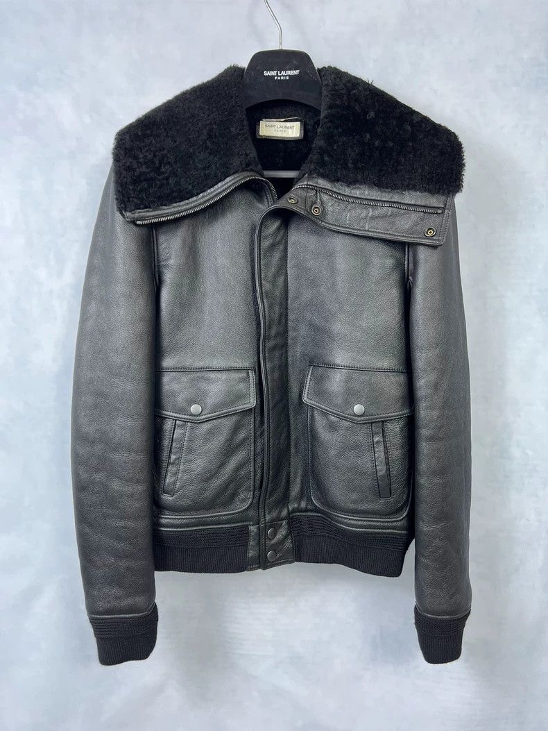 Saint Laurent Paris Saint Laurent Shearling Pilot Leather Jacket-dmc Size US L / EU 52-54 / 3 - 1 Thumbnail
