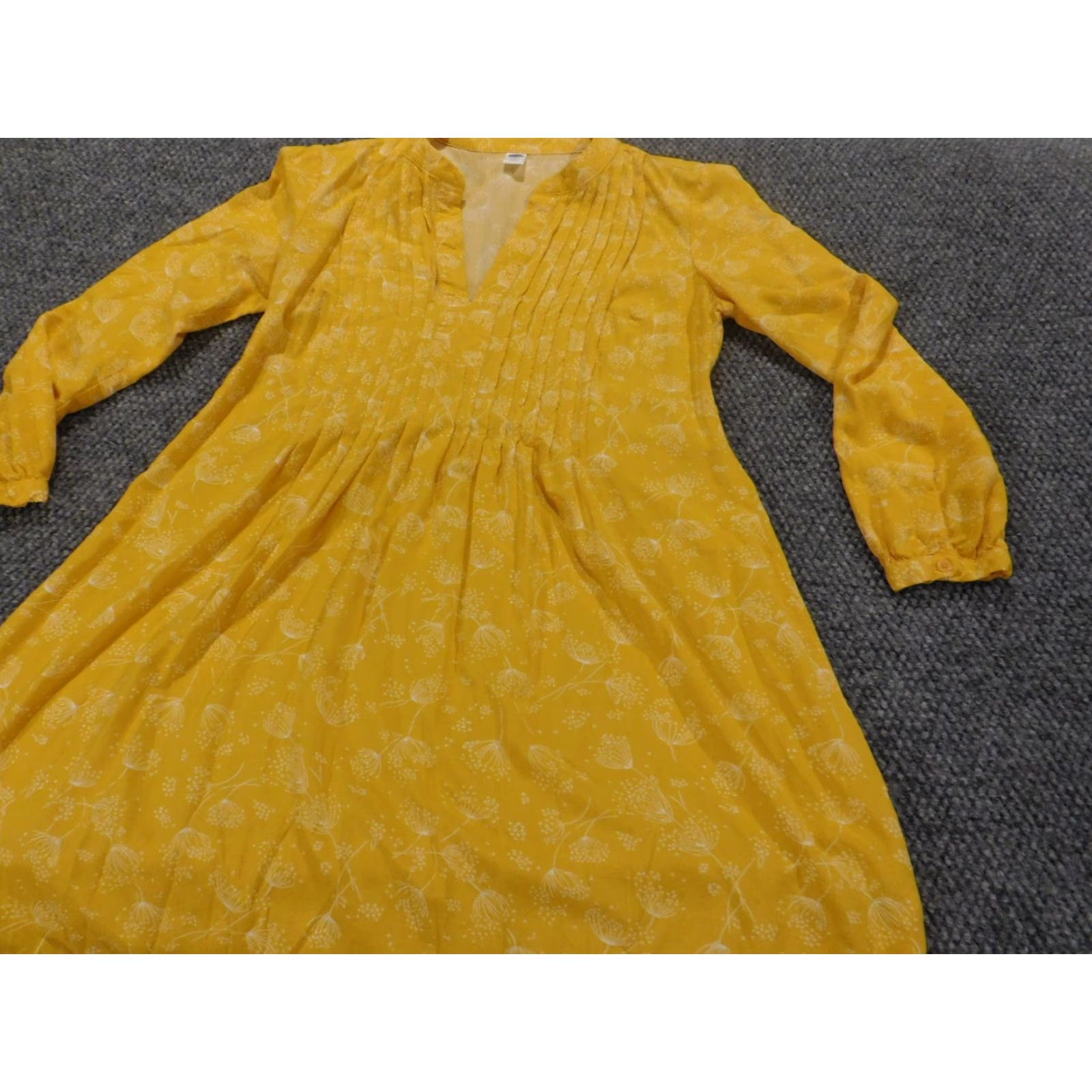 Old Navy Old Navy Womens Dress XS Yellow Floral A-Line Sundress Casual Raglan Sleeve Crew Neck Pullover Lined Size XS / US 0-2 / IT 36-38 - 4 Thumbnail