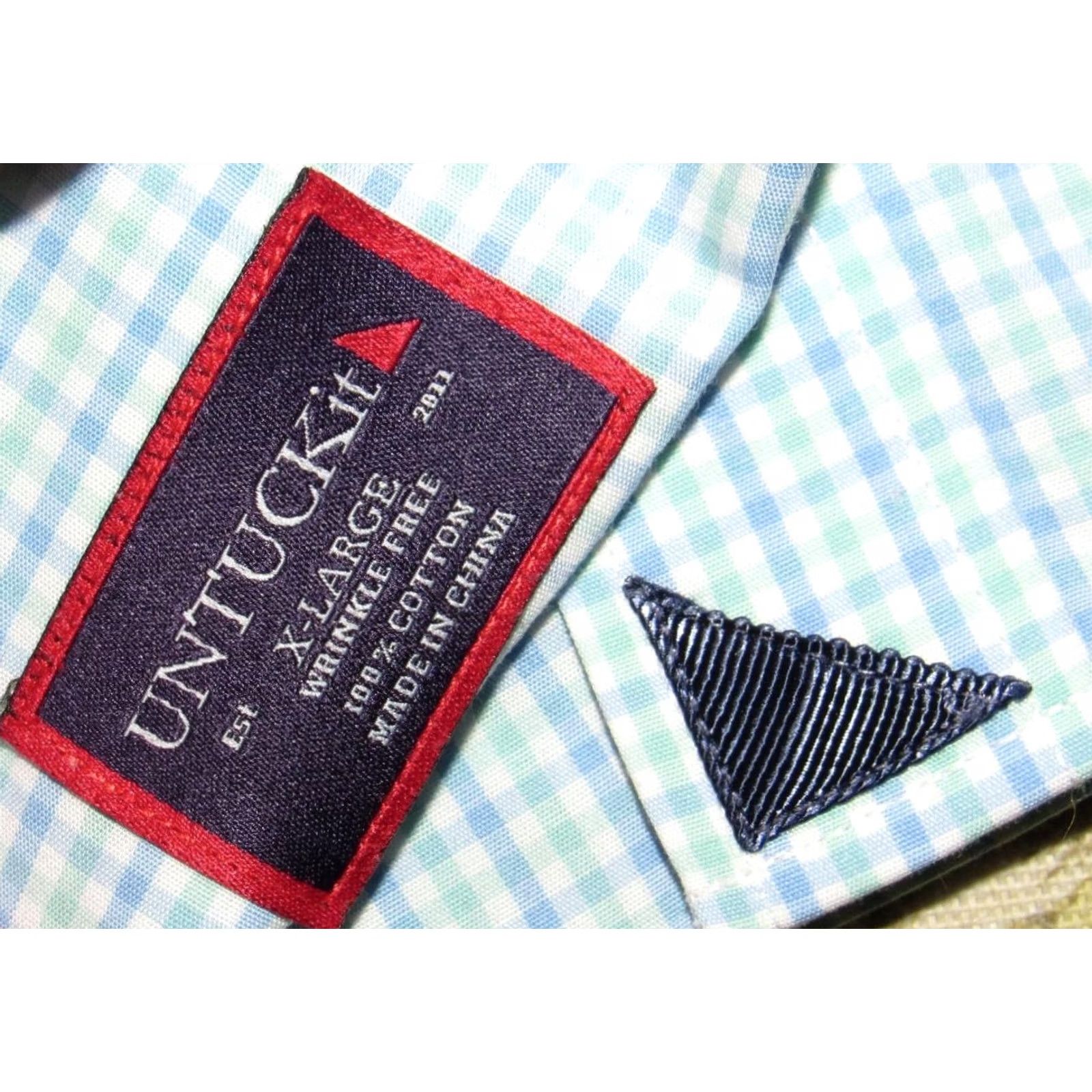 UNTUCKit UNTUCKIT Blue Green Plaid Long Sleeve Button Down Wrinkle Free Shirt XL Mens Shirt XL Blue Plaid Wrangler? Size US XL / EU 56 / 4 - 3 Thumbnail