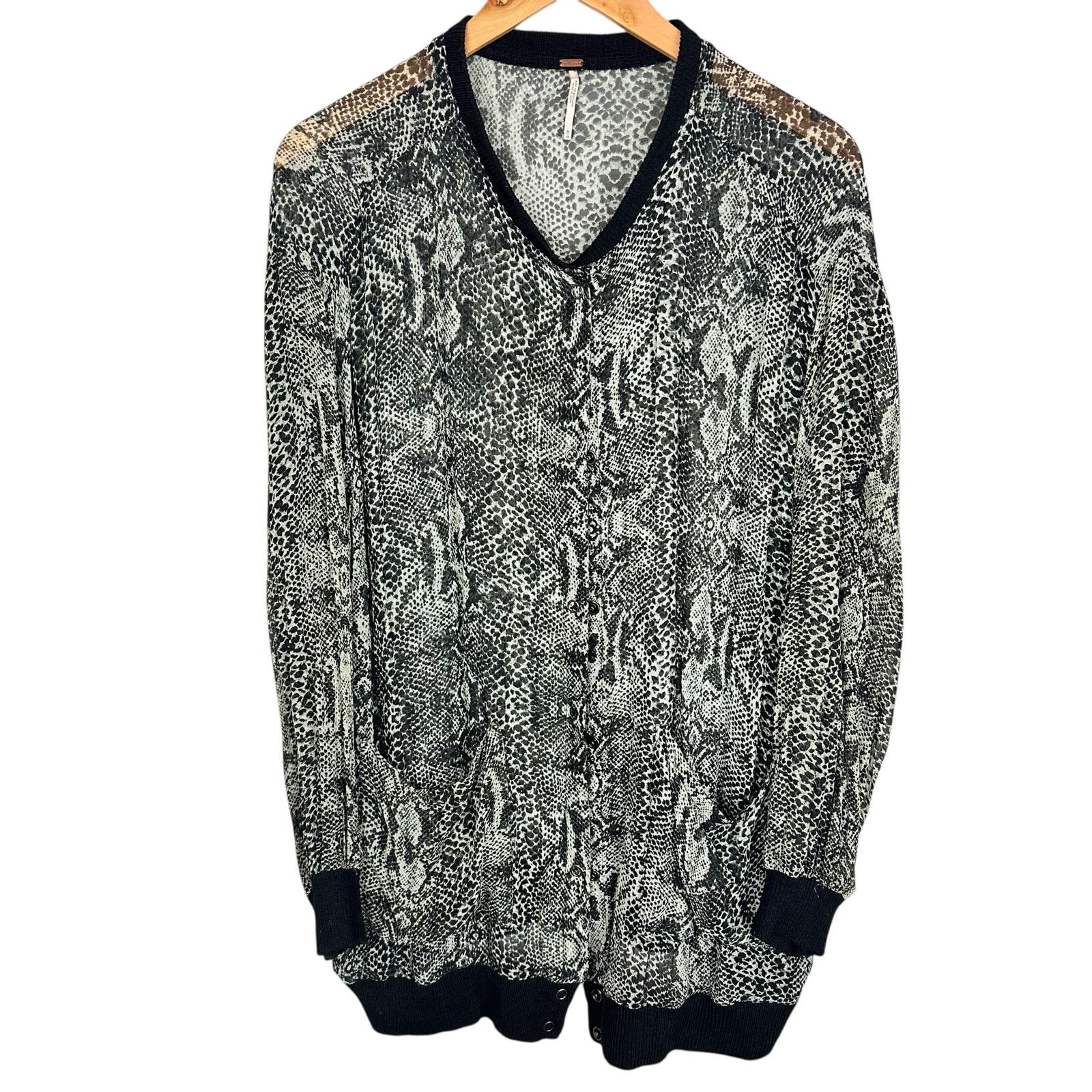 Free People Free People Lori Bomber Jacket Oversized Sz M Black Sheer Size M / US 6-8 / IT 42-44 - 4 Thumbnail