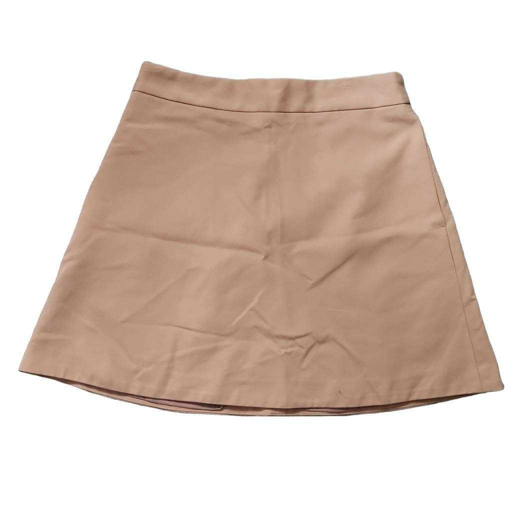 Express Express Women's Size 6 Tan Gold Zipper Circle Skirt Size 28" / US 6 / IT 42 - 1 Thumbnail