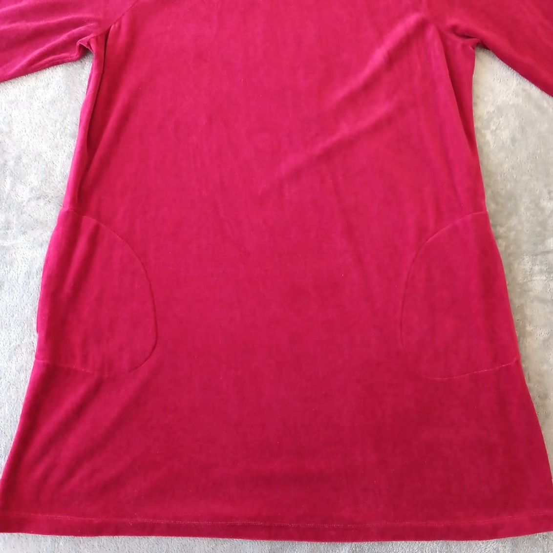 J. Jill J.Jill Shift Dress XL Red Velour Long Sleeve Pockets Knee Length Women Regular Vintage No Dress Size XL / US 12-14 / IT 48-50 - 4 Thumbnail