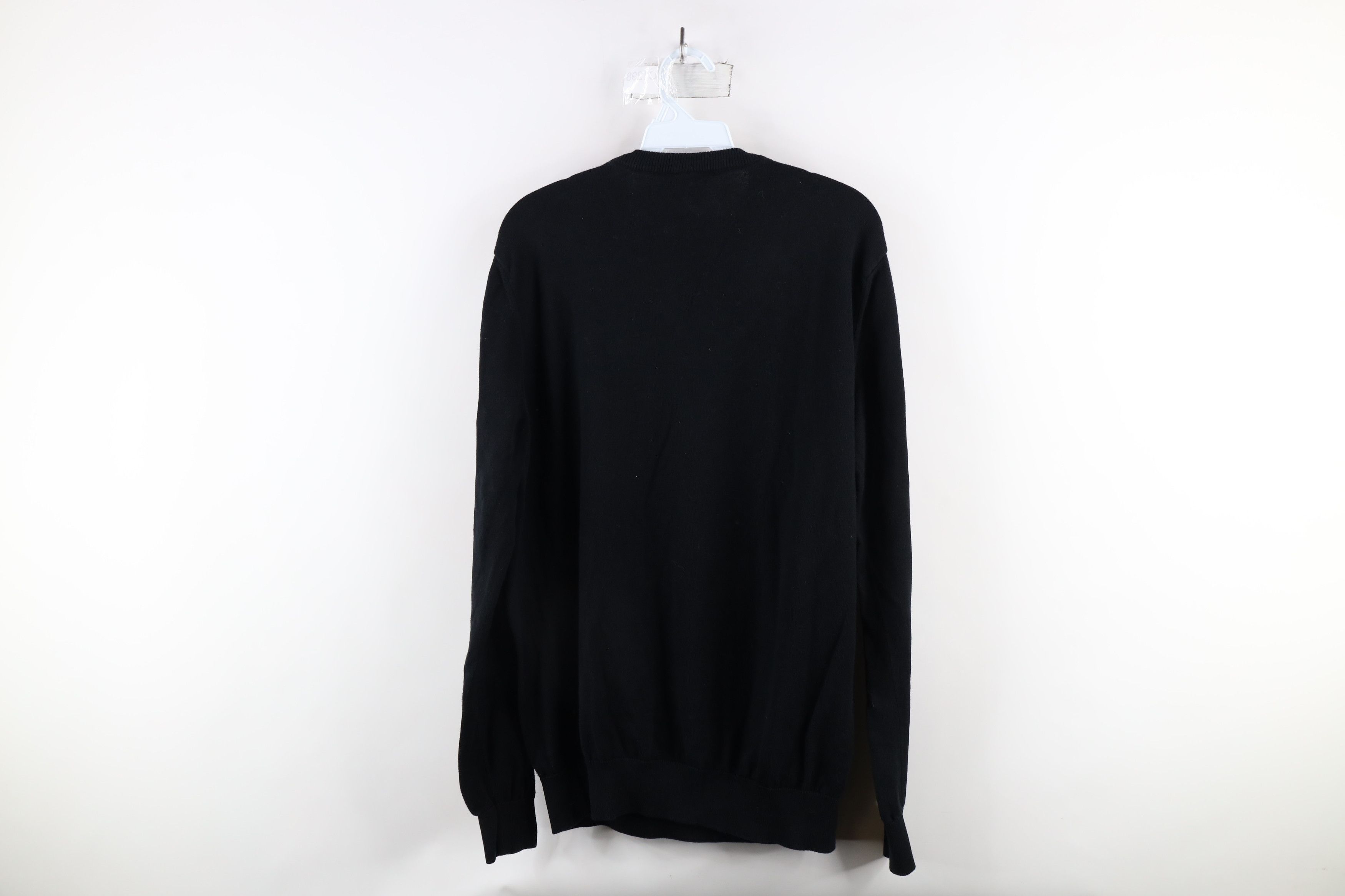 Lacoste × Vintage Vintage Lacoste Croc Logo Cotton Knit V-Neck Sweater Black Size US M / EU 48-50 / 2 - 9 Thumbnail