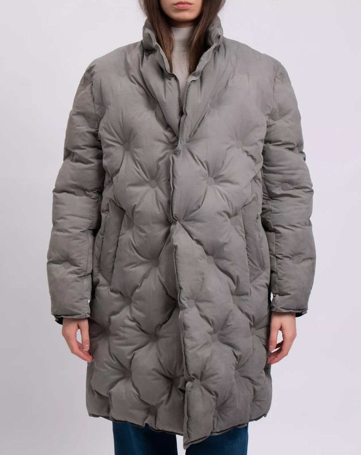 Maison Margiela Maison Margiela Oversized Padded Puffer Coat - Grey 36 (S-M) Size S / US 4 / IT 40 - 1 Thumbnail